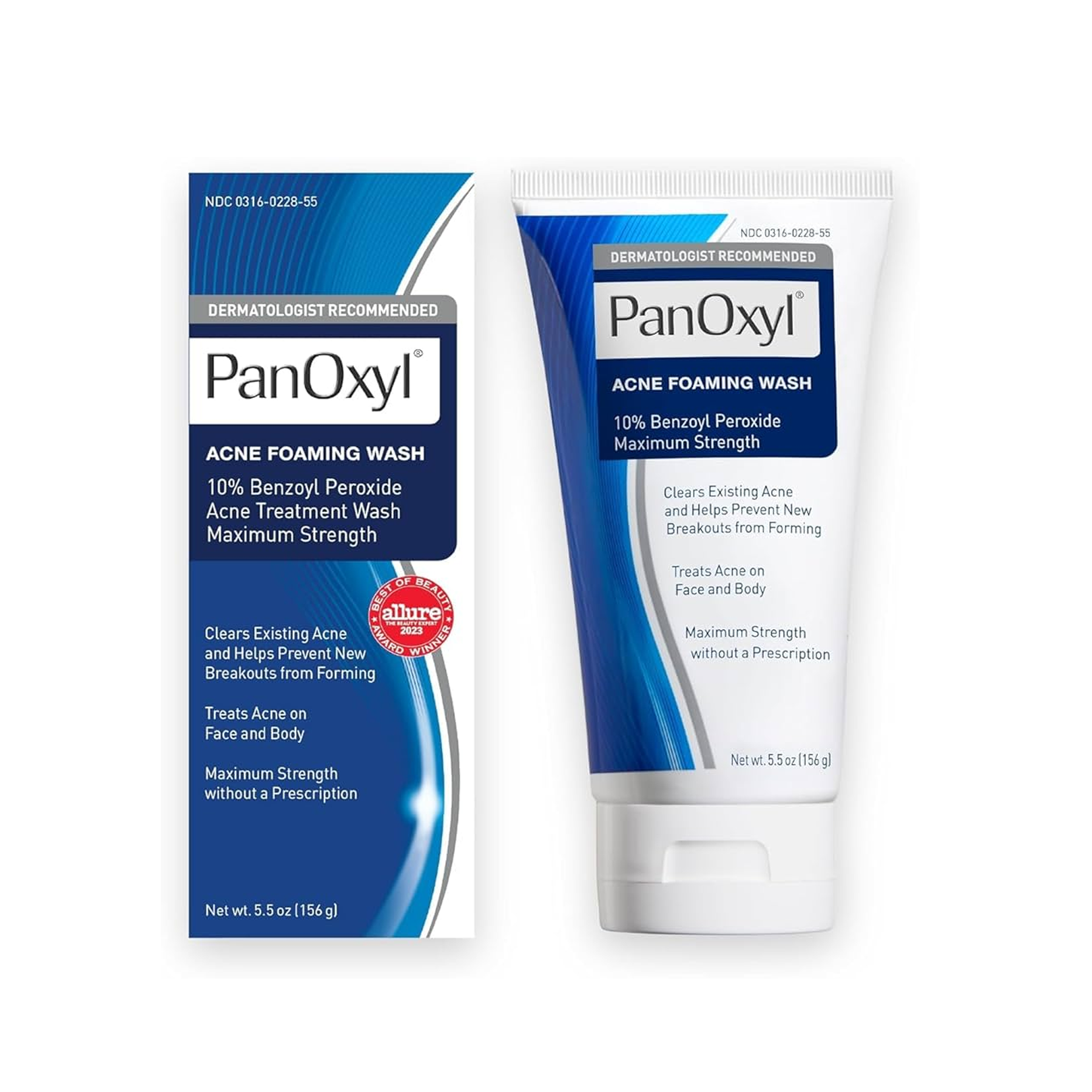 PanOxyl Acne Foaming Wash Benzoyl Peroxide 10% Maximum Strength - 156g