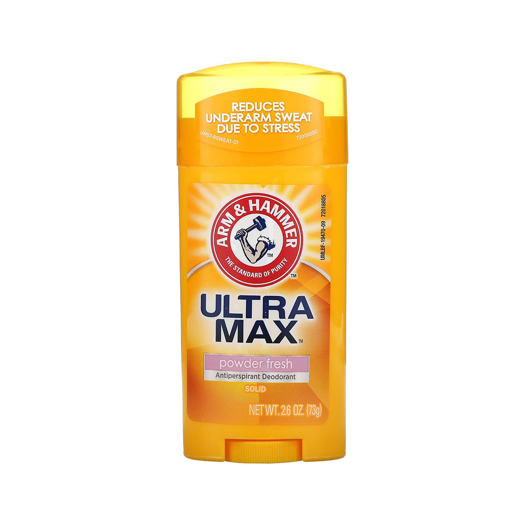Arm & Hammer Ultra Max Powder Fresh Deodorant - Provides 24-hour protection with baking soda. Fresh cool blast scent. Convenient travel size.