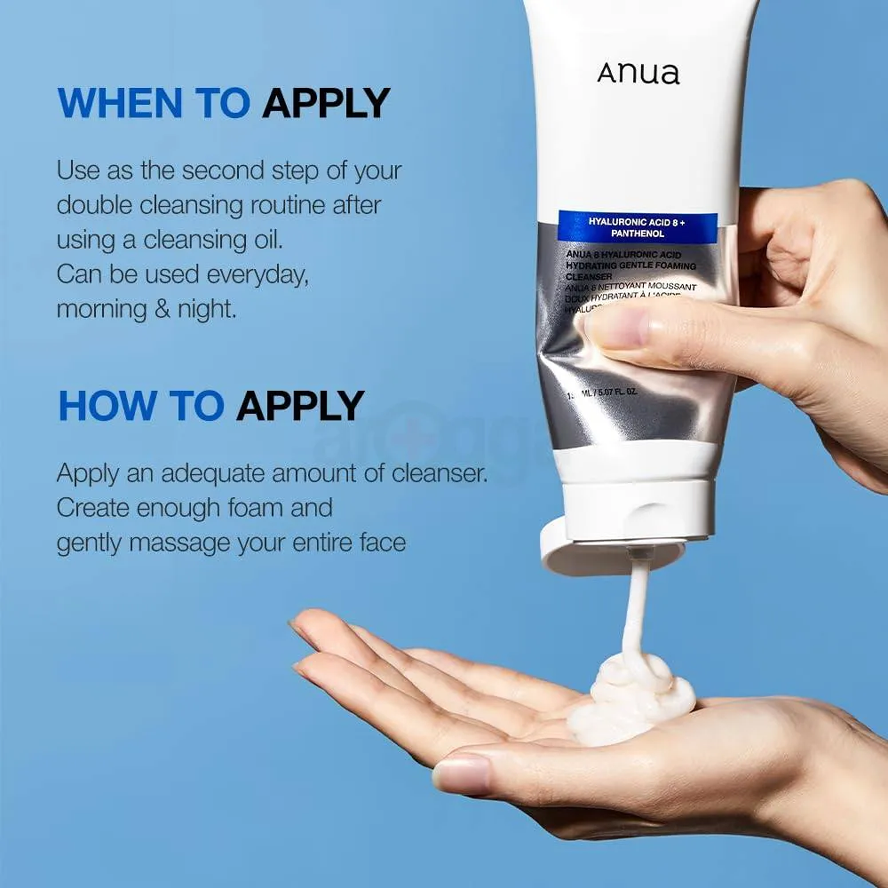 How to use a Anua 8 Hyaluronic Acid Hydrating Gentle Foaming Cleanser
