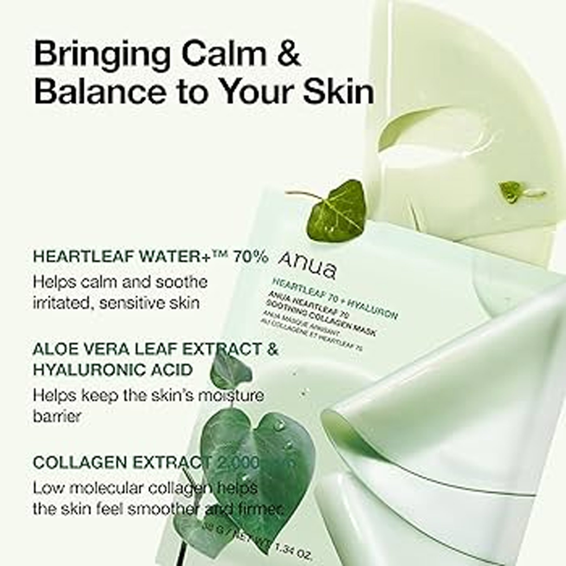 Advantages of Anua Heartleaf 70 + Hyaluron Soothing Collagen Mask 