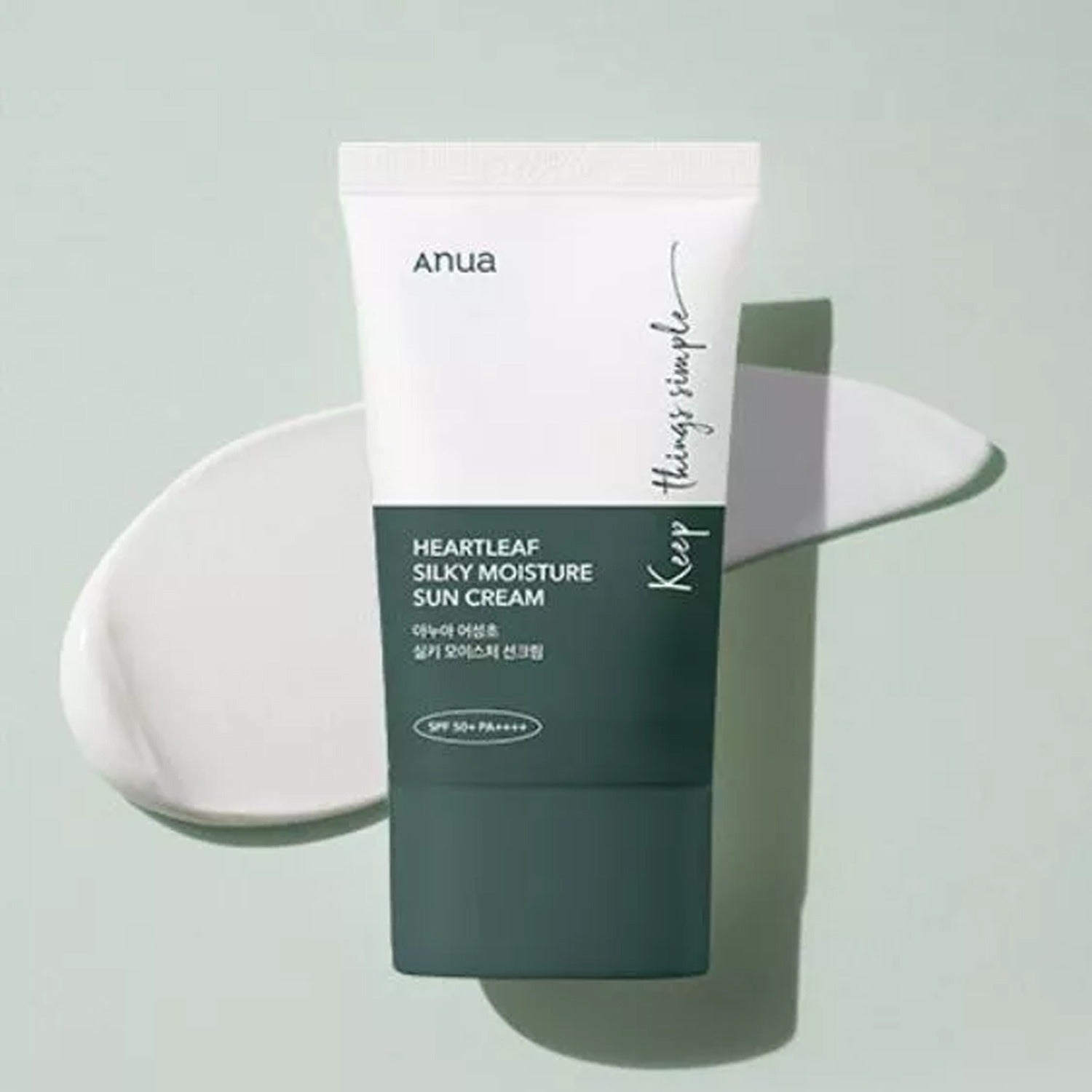 Anua Heartleaf Silky Moisture Sun Cream  SPF50+ available on qasr jamal store