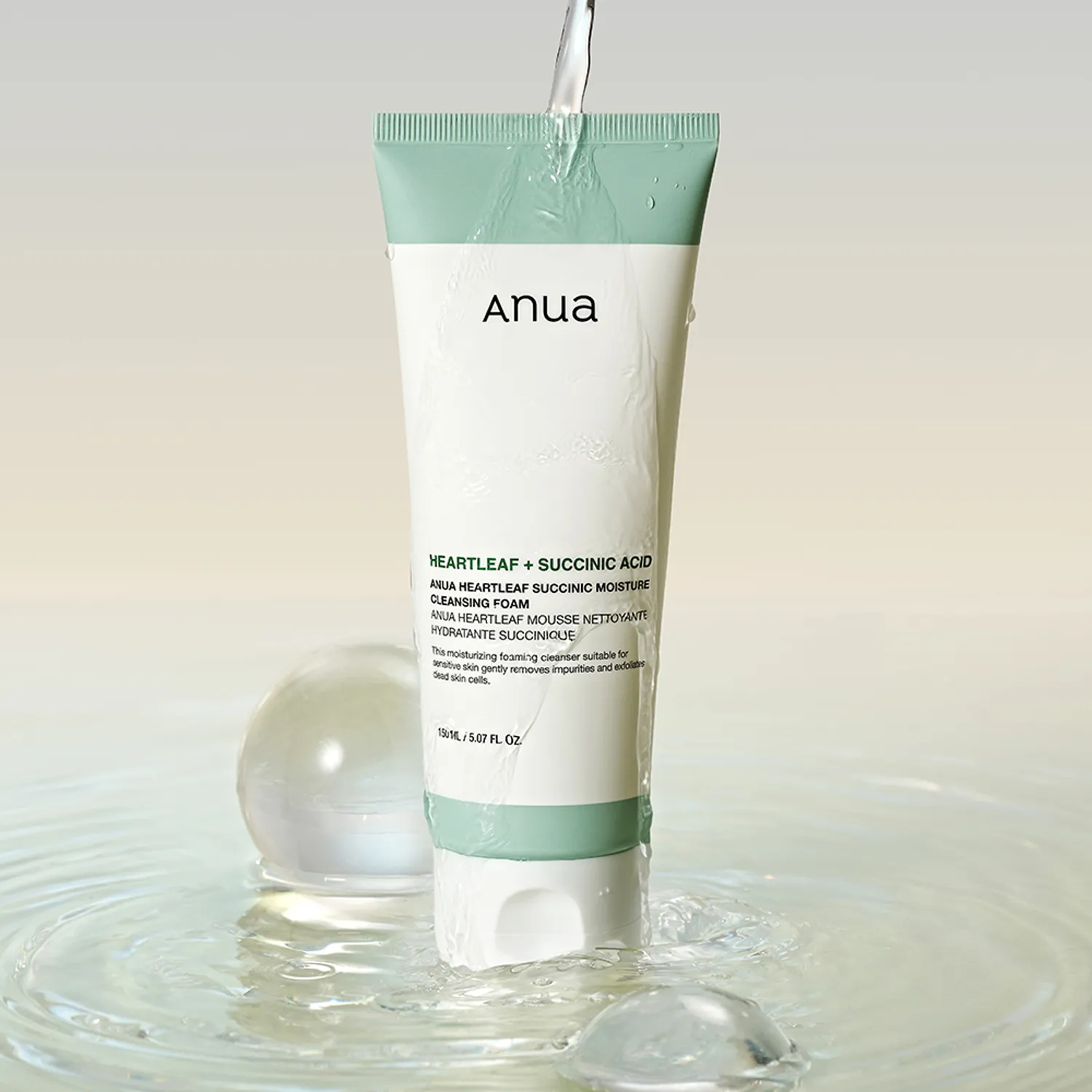 Anua Heartleaf Succinic Moisture Cleansing Foam available on Qasr Jamal Store