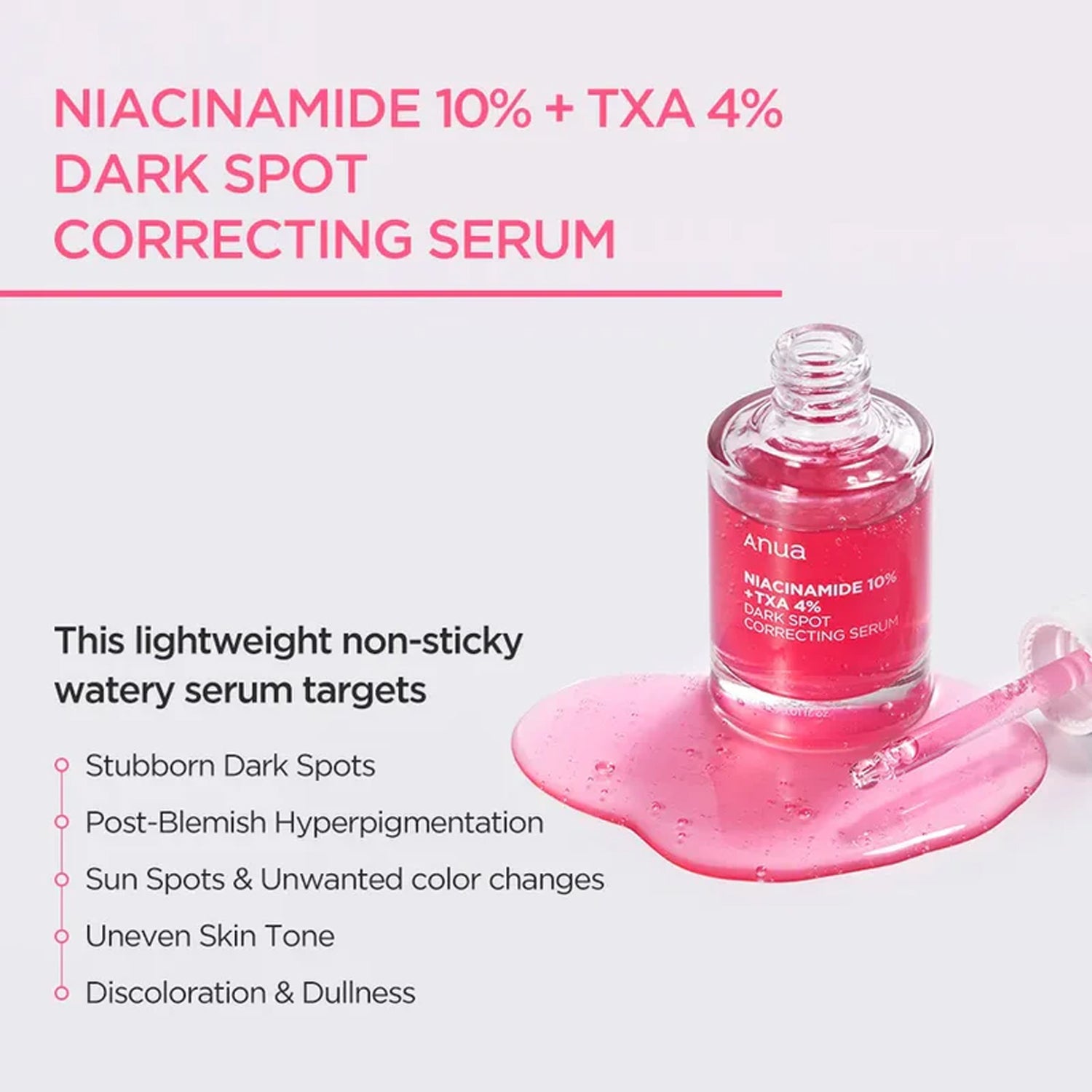 Key Benefits of Anua Niacinamide 10% + TXA 4%Dark Spot Correcting Serum