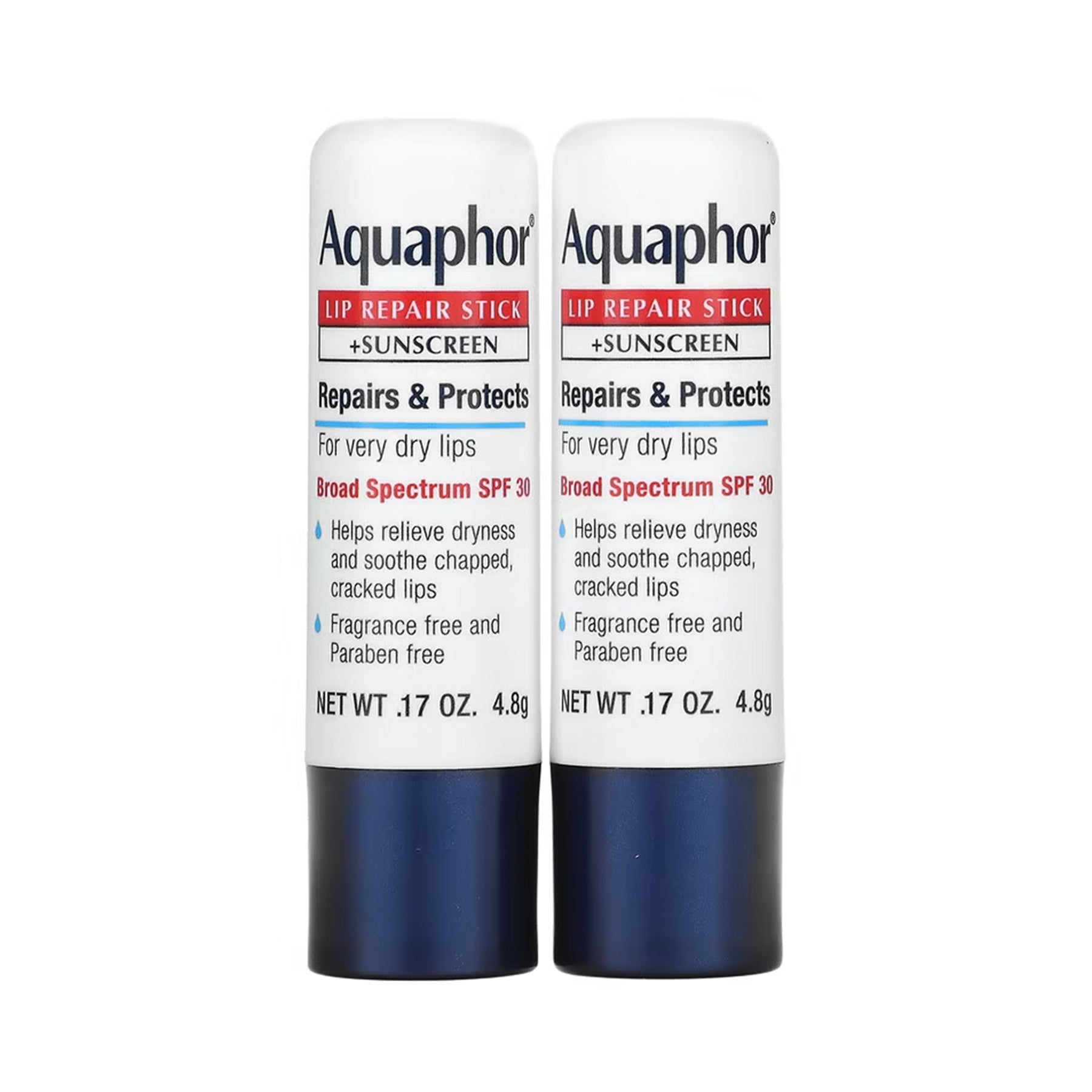 Aquaphor Lip Repair Stick + Sunscreen - 2x4.8g