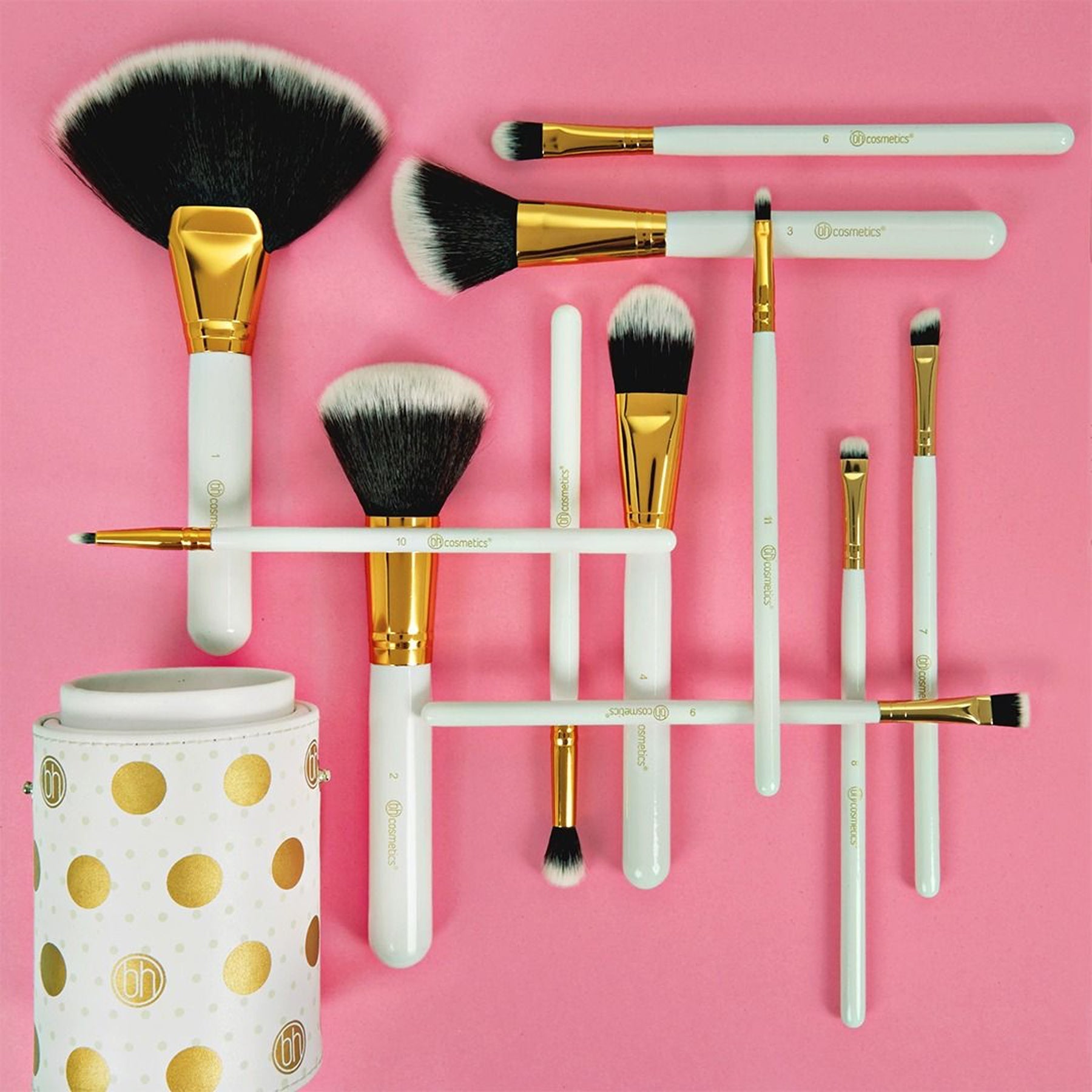 BH Cosmetics Polka Dots Makeup Brushes Set  (11 brushes )