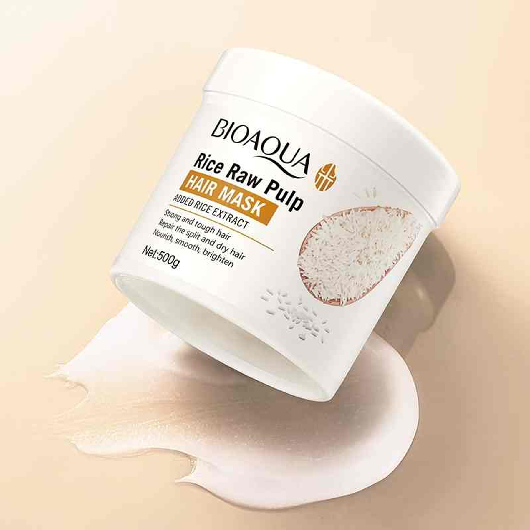 BIOAQUA Rice Raw Pulp Hair Mask available on Qasr Jamal Store