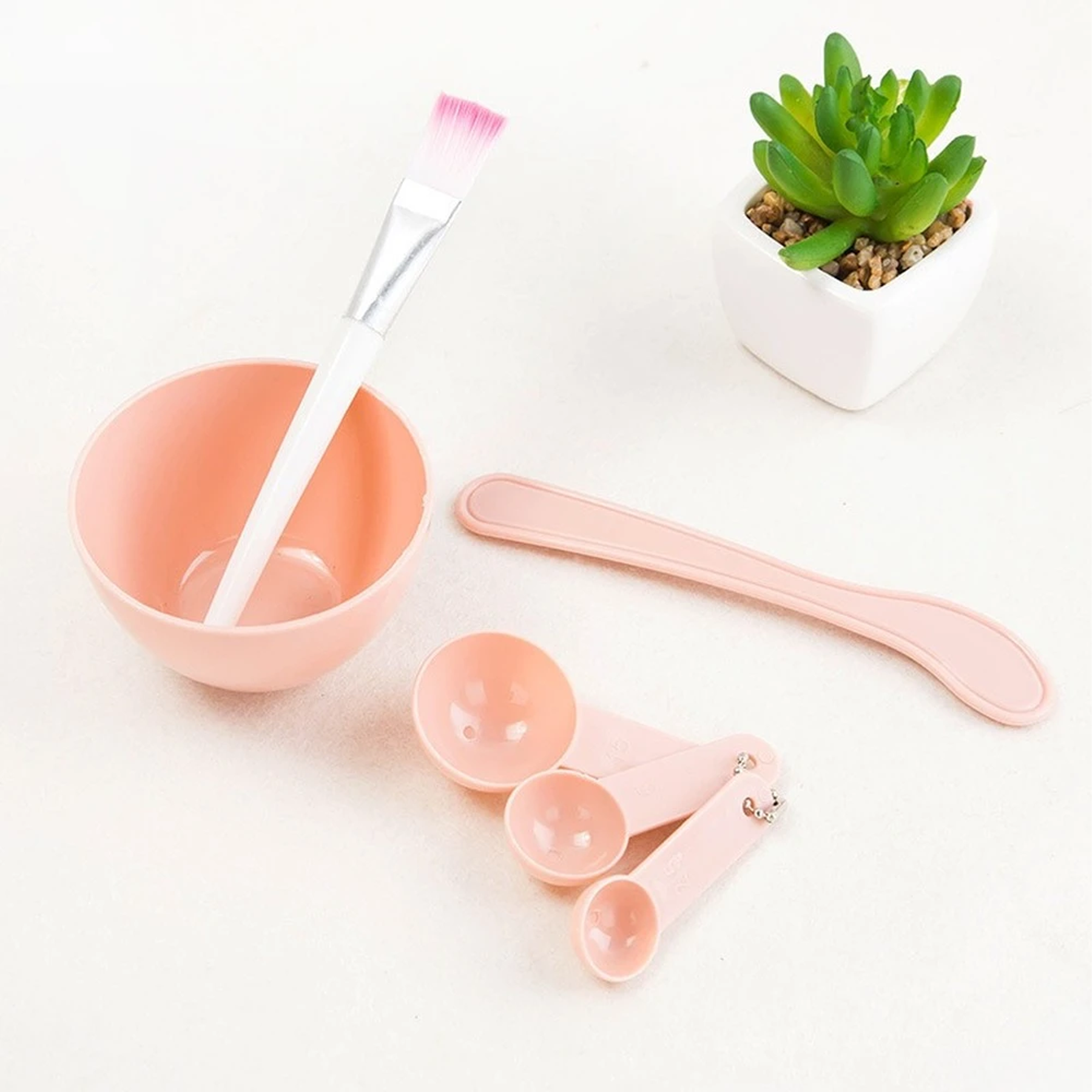 Facial Mask Brush Bowl & Brush with Measuring spoons