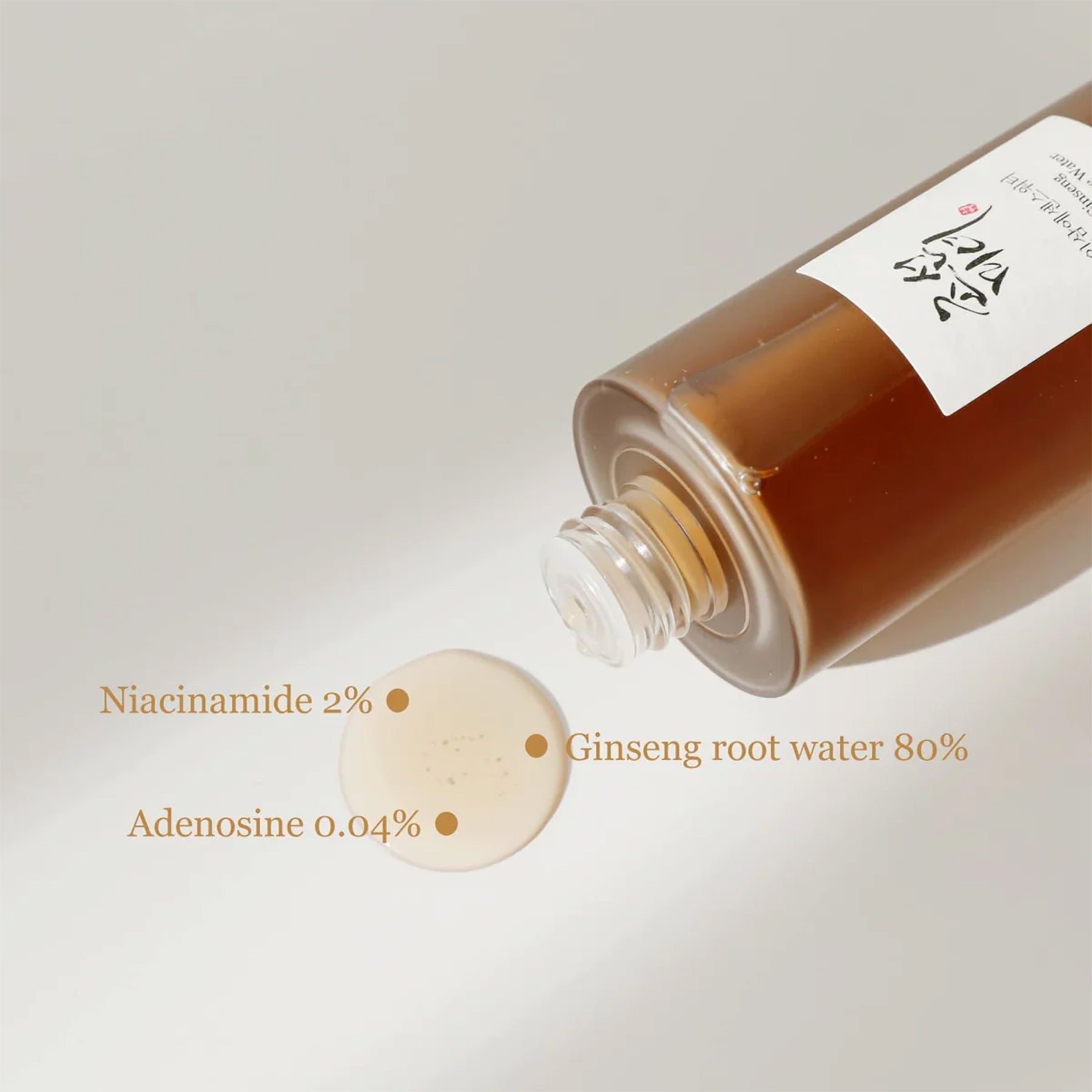  Beauty of Joseon Ginseng Essence Water - Hydrating, energizing, and exfoliating skincare solution with ginseng water, niacinamide, and BHA.