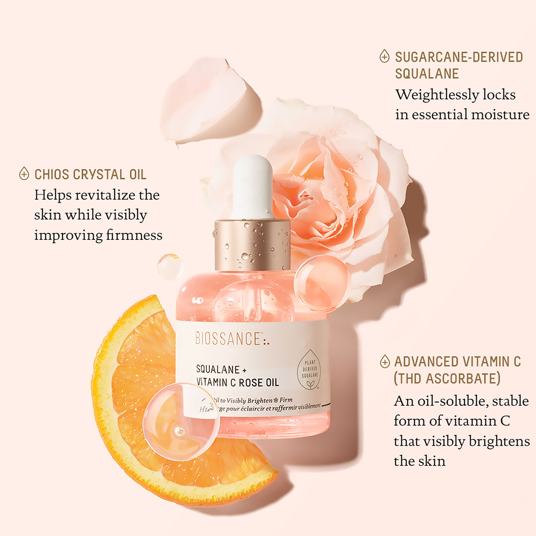 Advantages of Biossance Squalane + Vitamin C Rose Oil