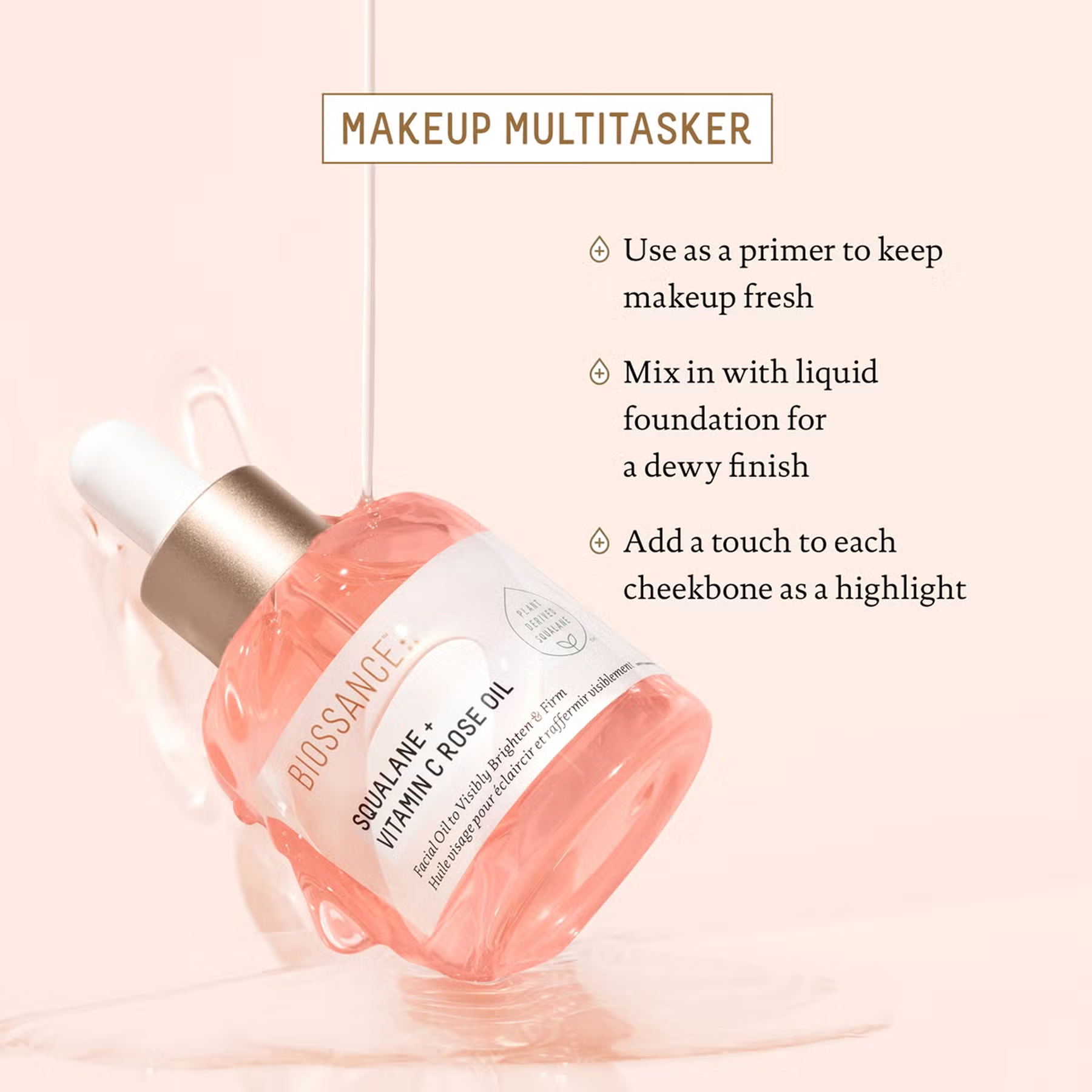 Key Benefits of Biossance Squalane + Vitamin C Rose Oil