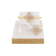Golden Flower Bracelet and Ring Set For Traditional and Western Wear