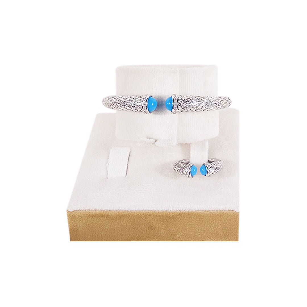 Silver Bracelet and Ring Set For Traditional Wear & Western Wear