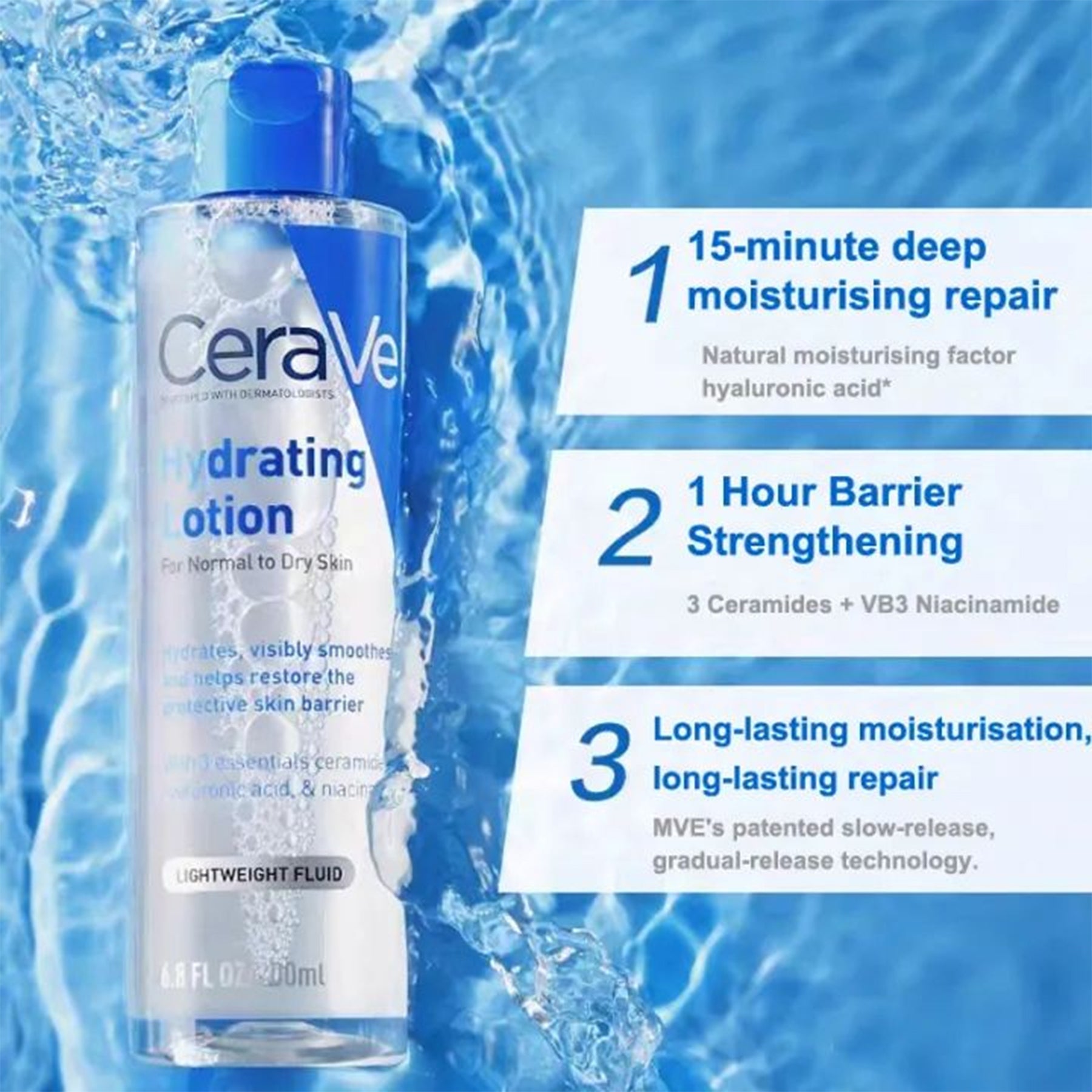 Buy 1 Get 1 FREE CeraVe Hydrating Lotion Lightweight Fluid - 200ml