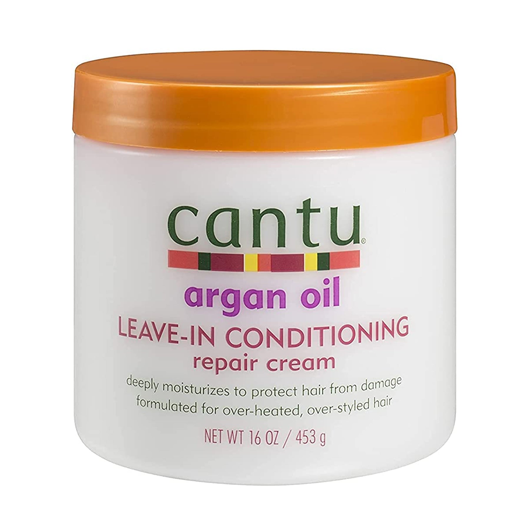 Image of Cantu Argan Oil Leave-In Conditioning Repair Cream for Damaged Hair - 453gm bottle.