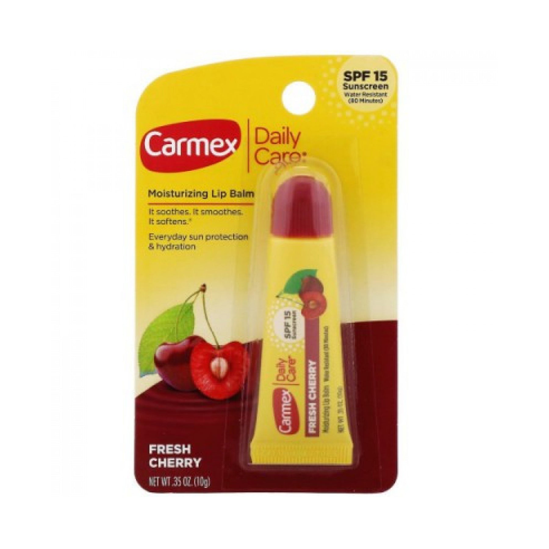 Carmex Moisturizing Lip Balm for Dry and Chapped Lips 10gm - Iconic lip balm soothes and protects with SPF15.
