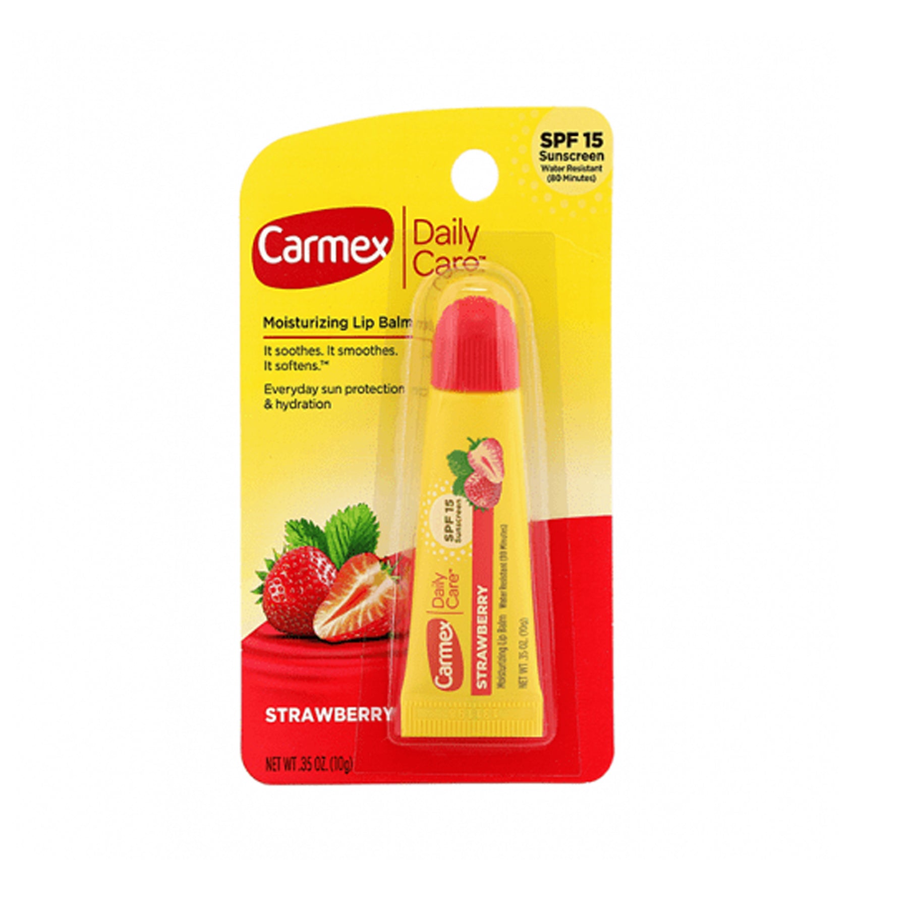 Carmex Moisturizing Lip Balm for Dry and Chapped Lips 10gm - Iconic lip balm soothes and protects with SPF15.
