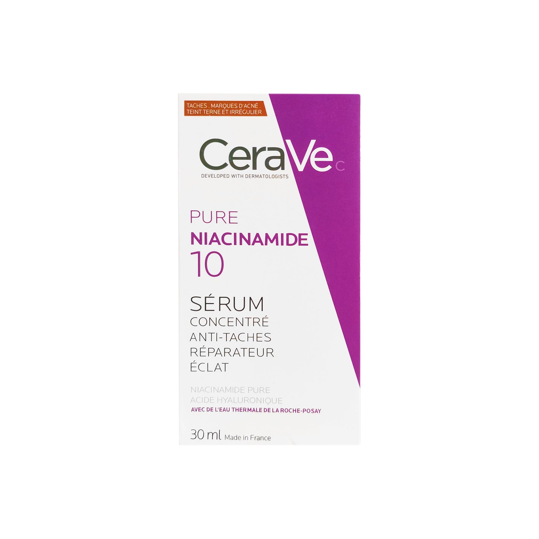 CeraVe Pure Niacinamide 10 Serum - 30ml bottle with a minimalist design.