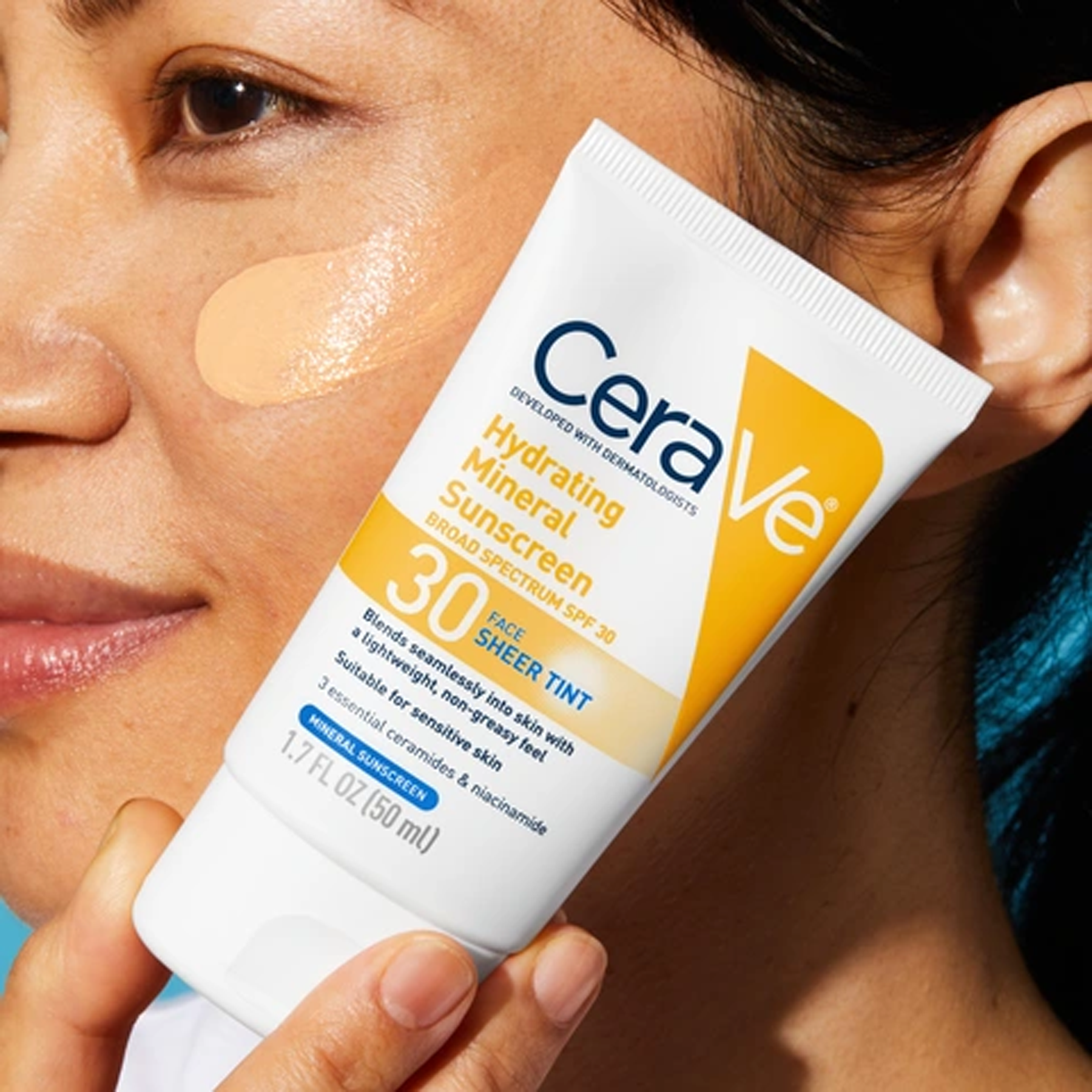 Cerave Hydrating Mineral Sunscreen SPF30 Face Sheer Tint available on Qasr Jamal Store