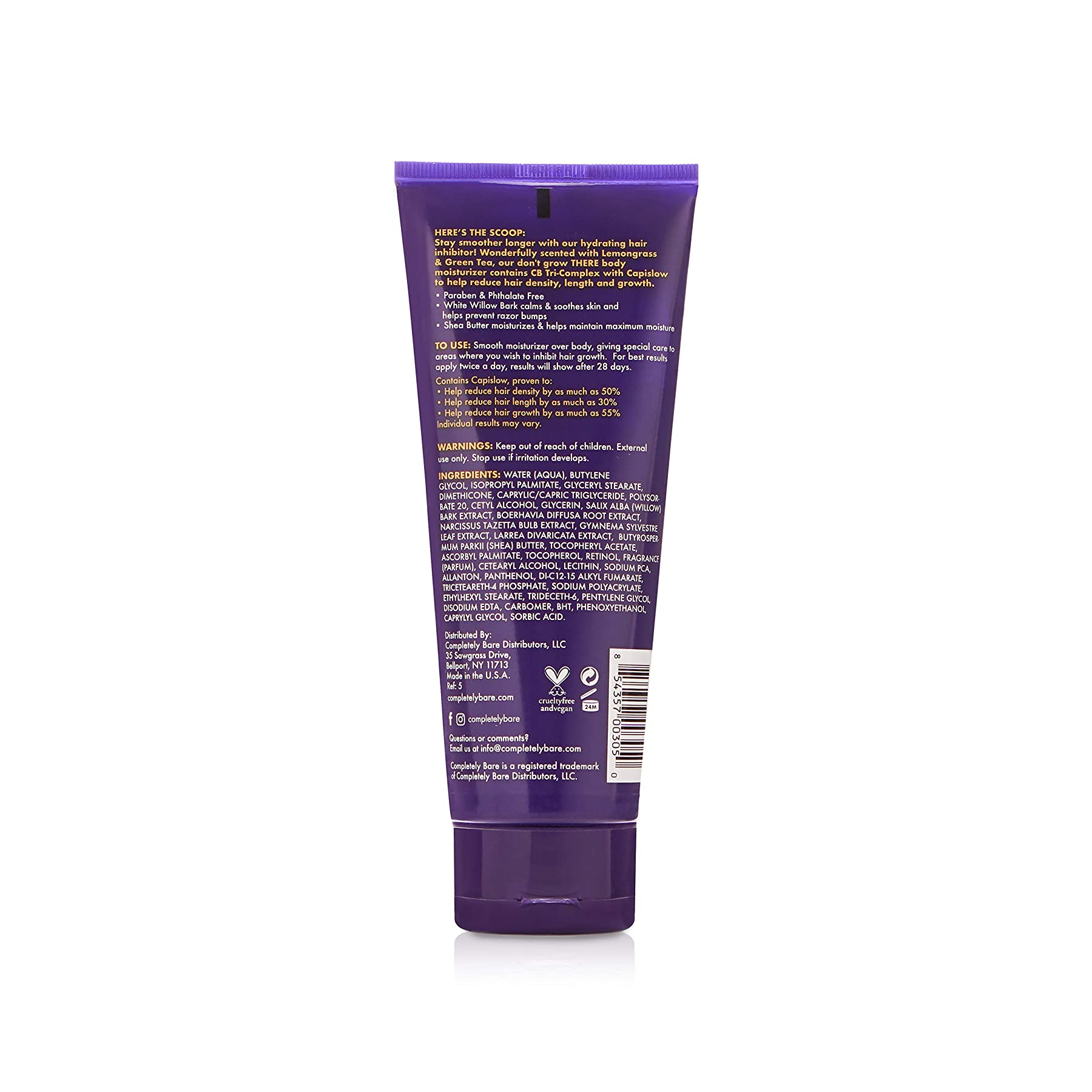 Completely Bare Don't Grow There Body Moisturizer & Hair Inhibitor - 6.7 oz