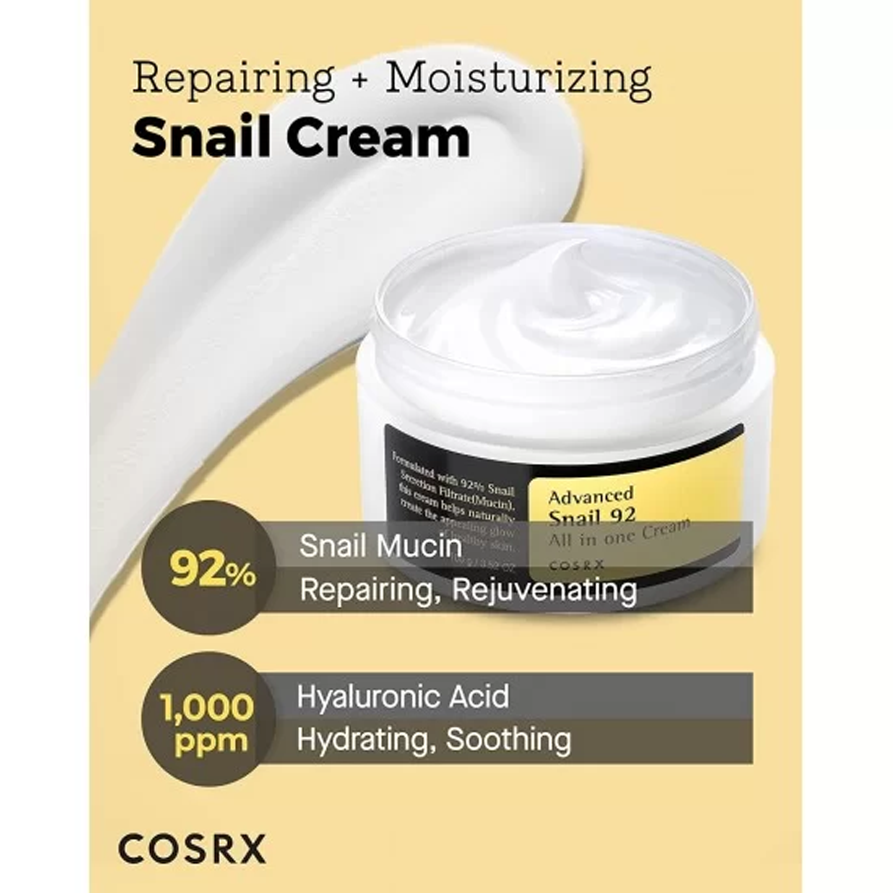 Cosrx Advanced Snail 92 All in one Cream- Key Benefits