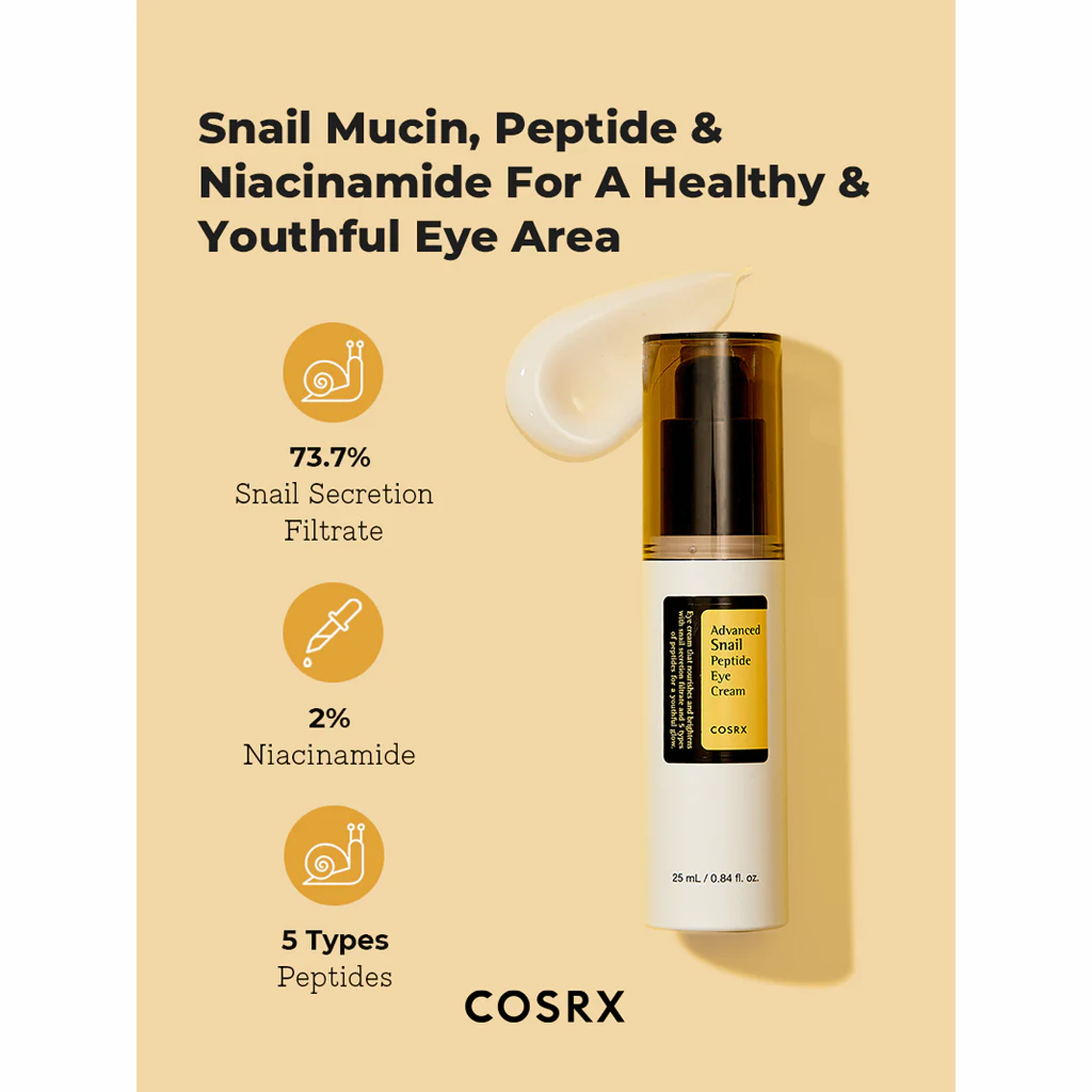 Cosrx Advanced Snail Peptide Eye Cream- Key Advantages