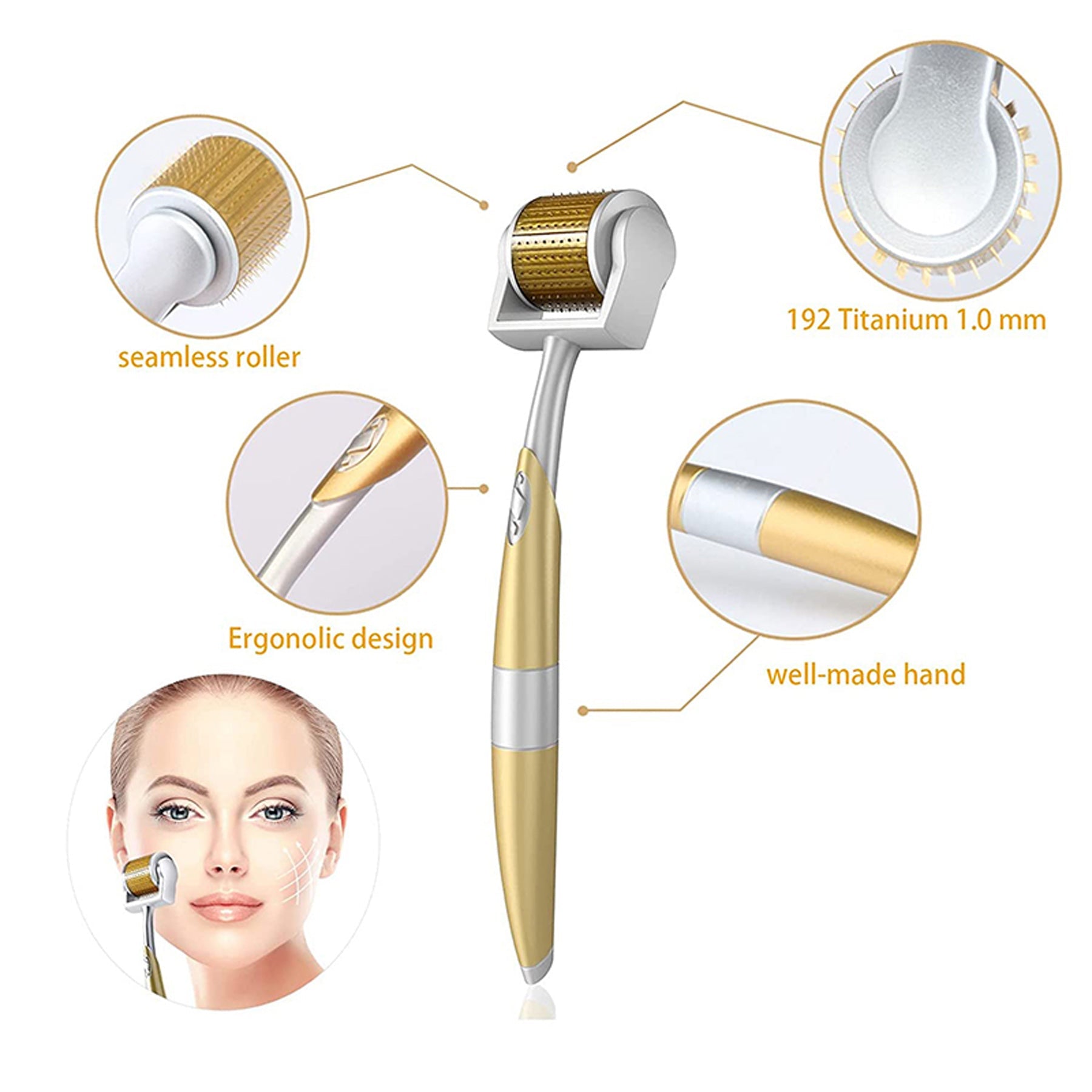  Image of ZGTS 192 Titanium Needle Derma Roller in a protective case, showcasing its high-quality titanium needles and sterile packaging for safe home use.