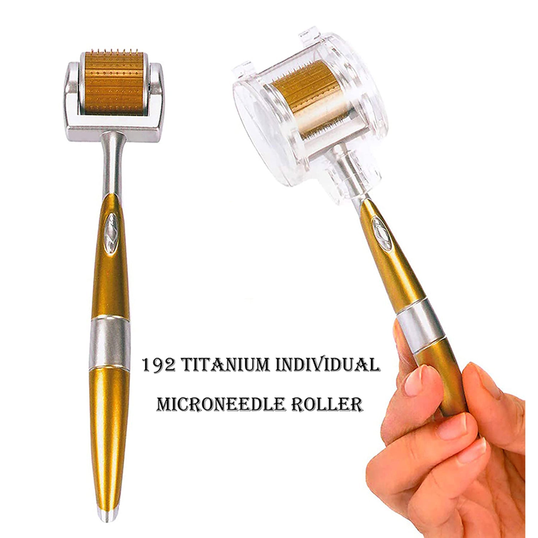  Image of ZGTS 192 Titanium Needle Derma Roller in a protective case, showcasing its high-quality titanium needles and sterile packaging for safe home use.