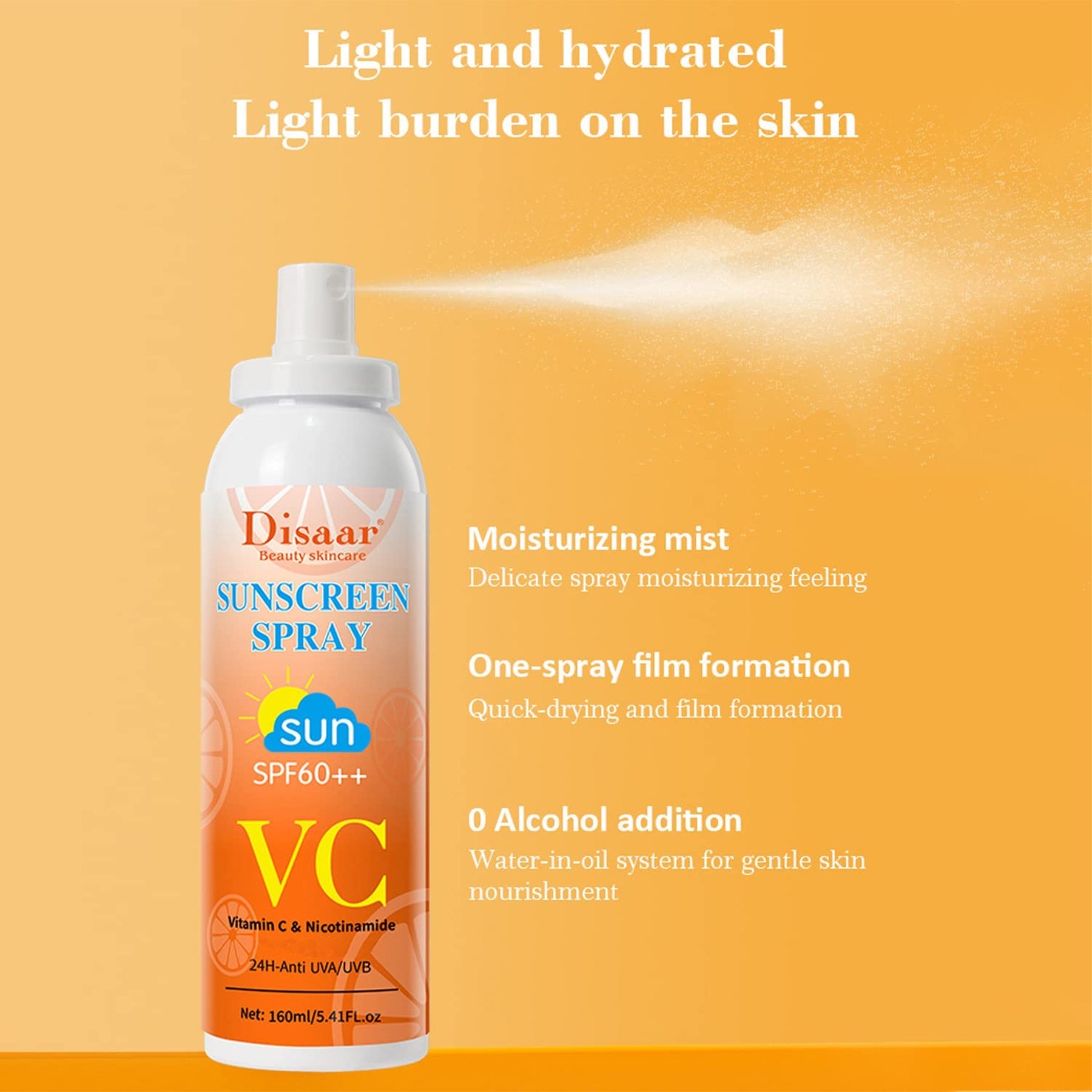 Disaar Beauty - Vitamin C Nicotinamide SPF60++ Sunscreen Spray - 160ml
