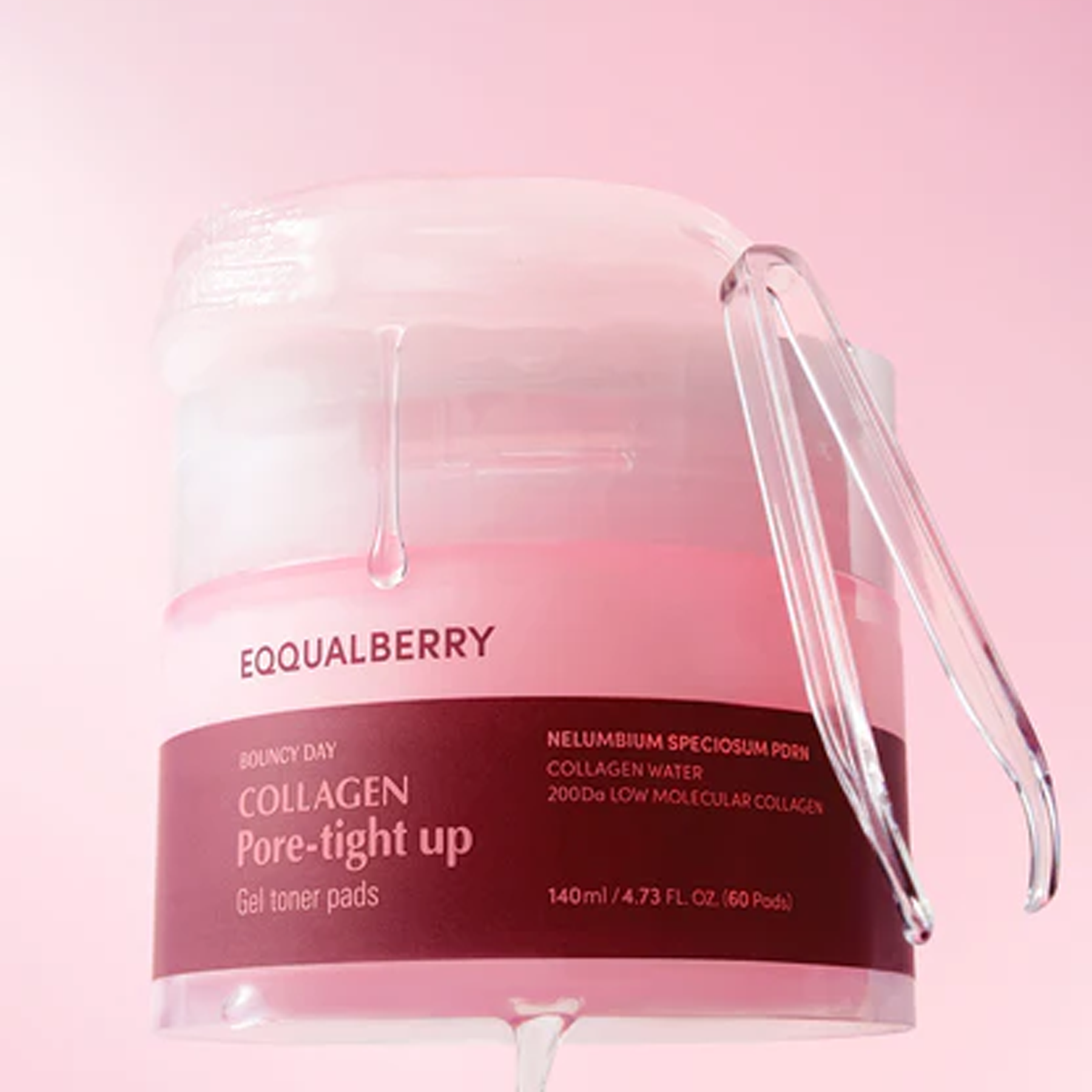 EQQUALBERRY Collagen Pore-Tight Up Gel Toner Pads available on Qasr Jamal Store