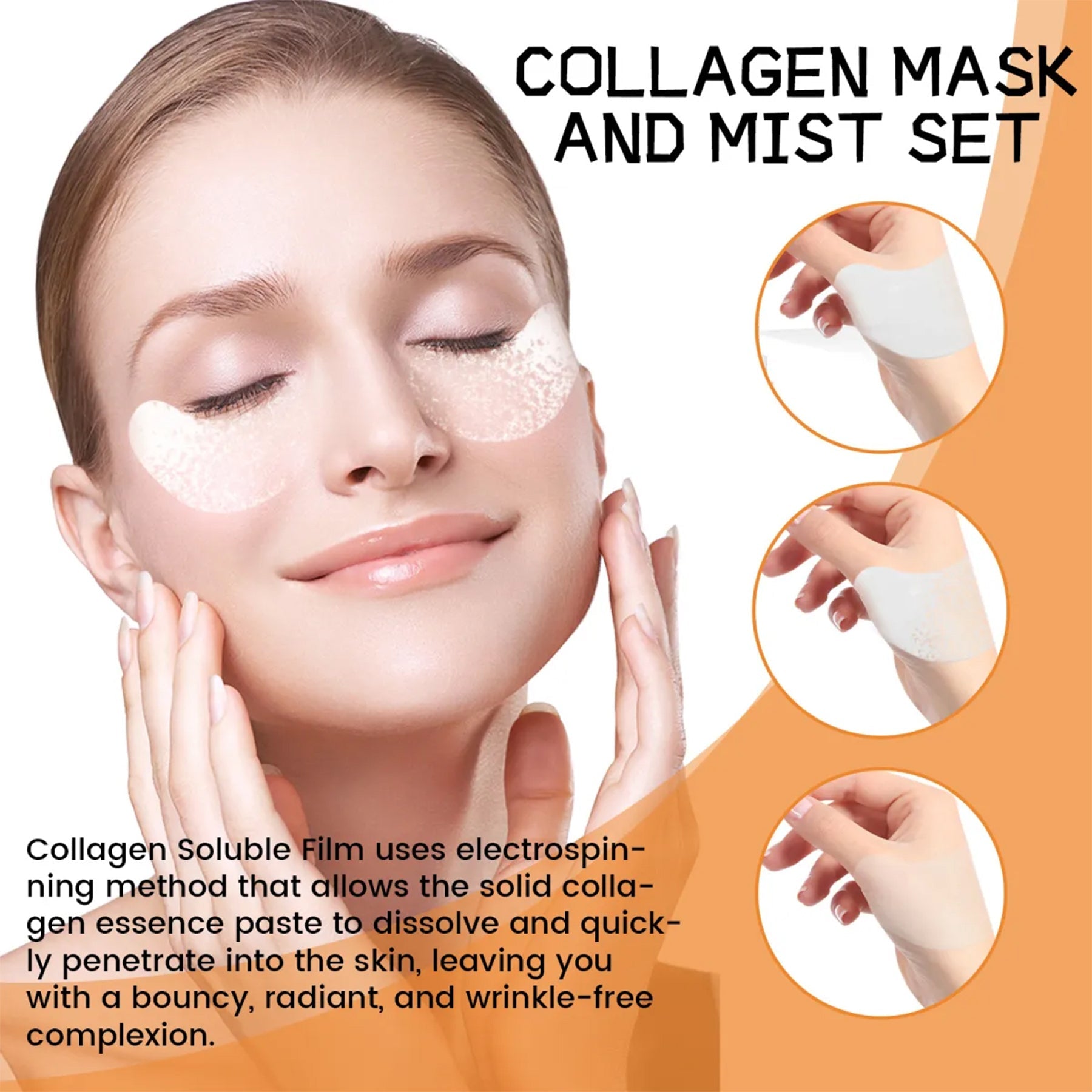 Eelhoe Collagen Mask And Mist Set - 1 Pair eye mask and 50ml VC Spray