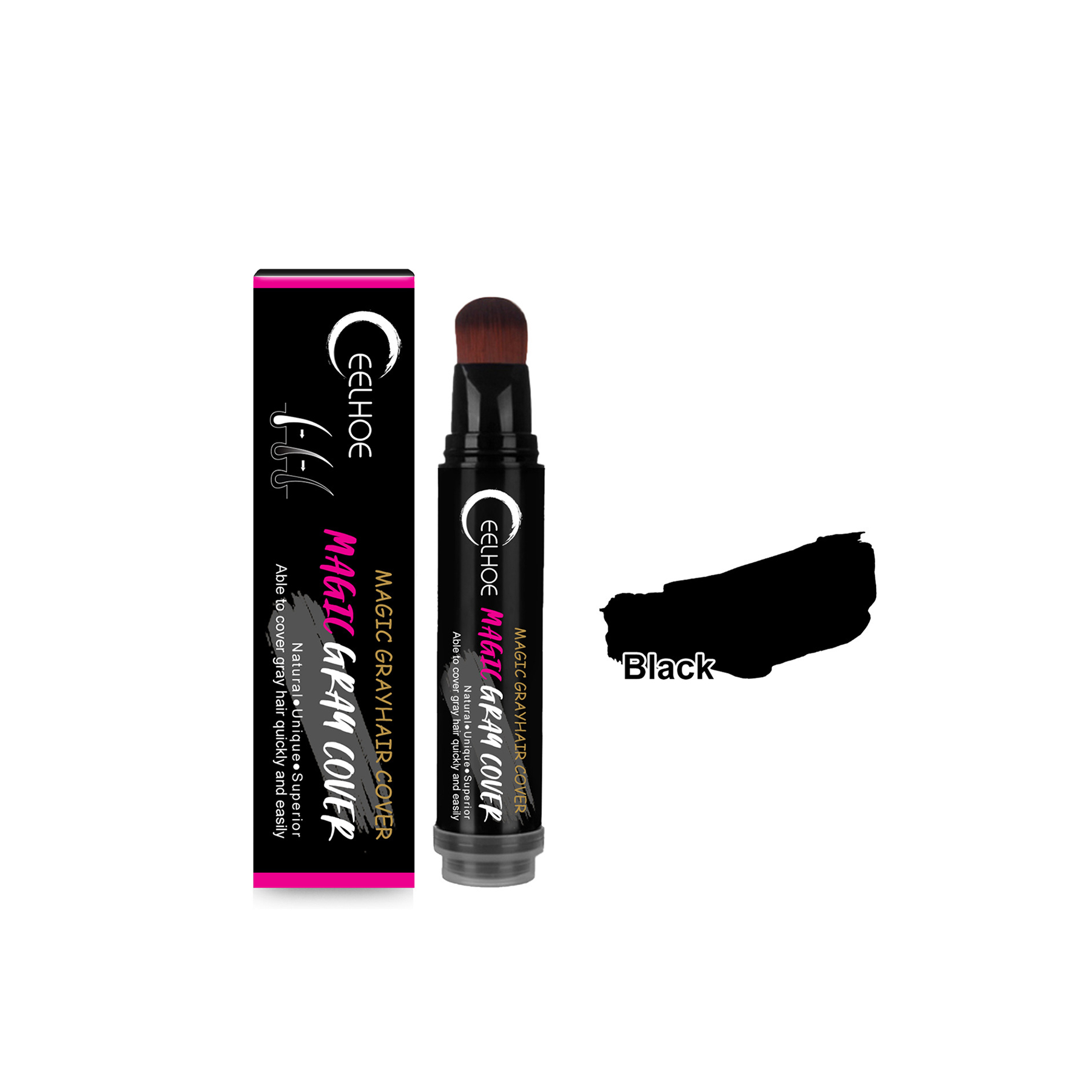 Eelhoe Magic Grayhair Cover - Easy-to-use hair dye stick for covering gray roots. 