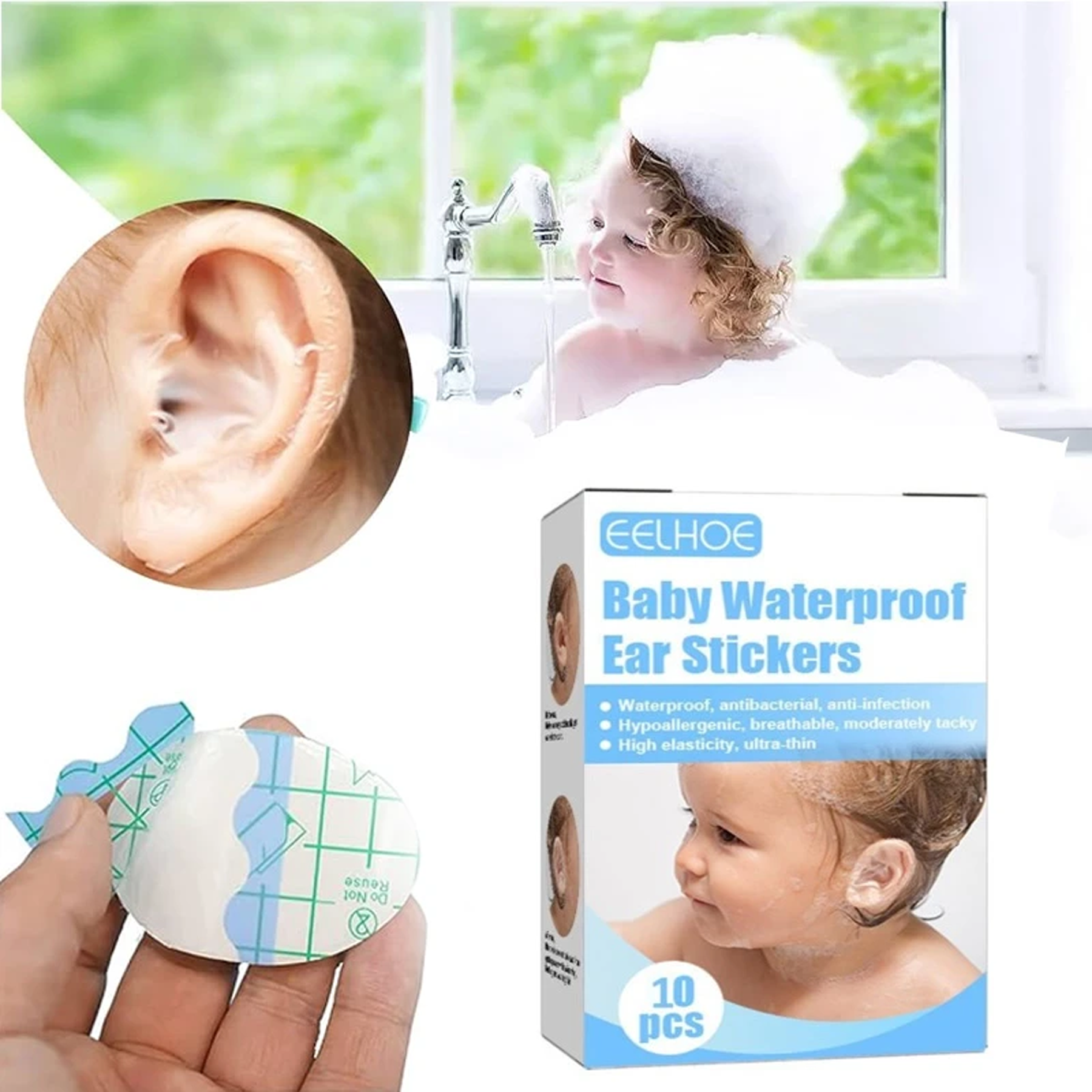 Eelhoe Baby Waterproof Ear Sticker available on Qasr jamal store