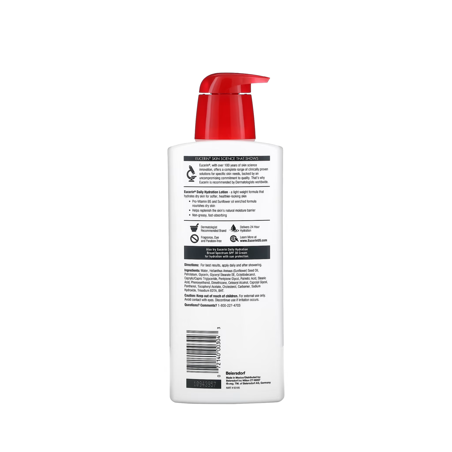 Image of Eucerin Daily Hydration Lotion Fragrance Free 500ml - Hydrates Dry Skin