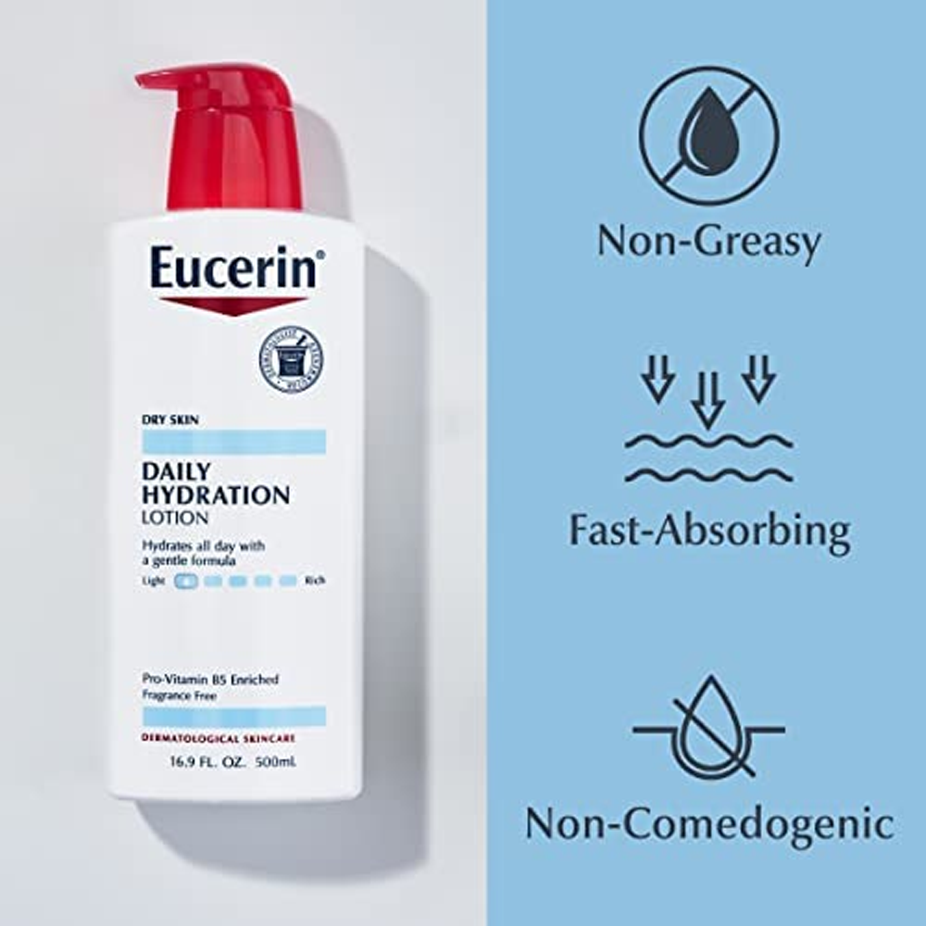 Eucerin Daily Hydration Lotion Fragrance Free 500ml - Hydrates Dry Skin