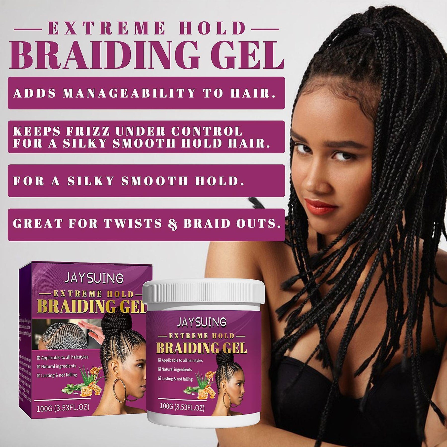 Jaysuing Extreme Hold Braiding Gel -100g