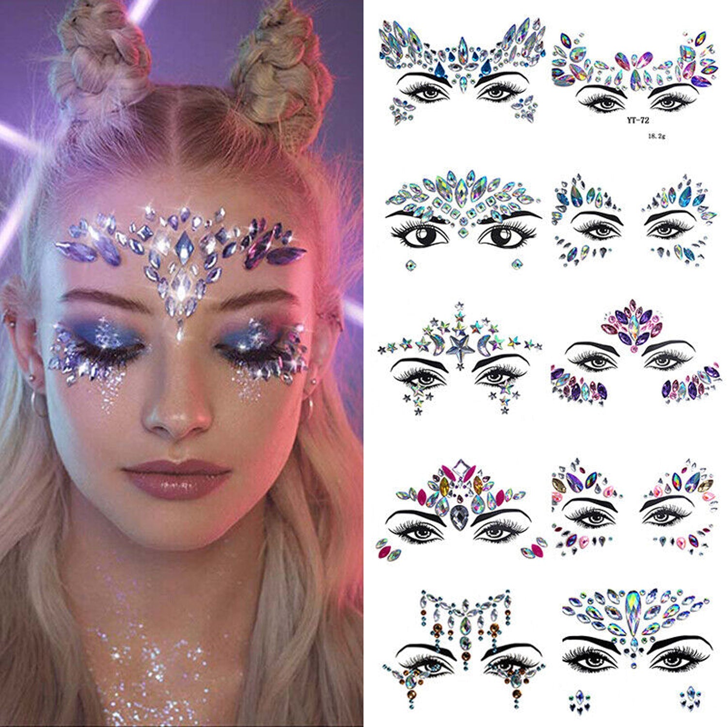 Face And Eye Crystal  Gem Stickers (NEW) FG3R