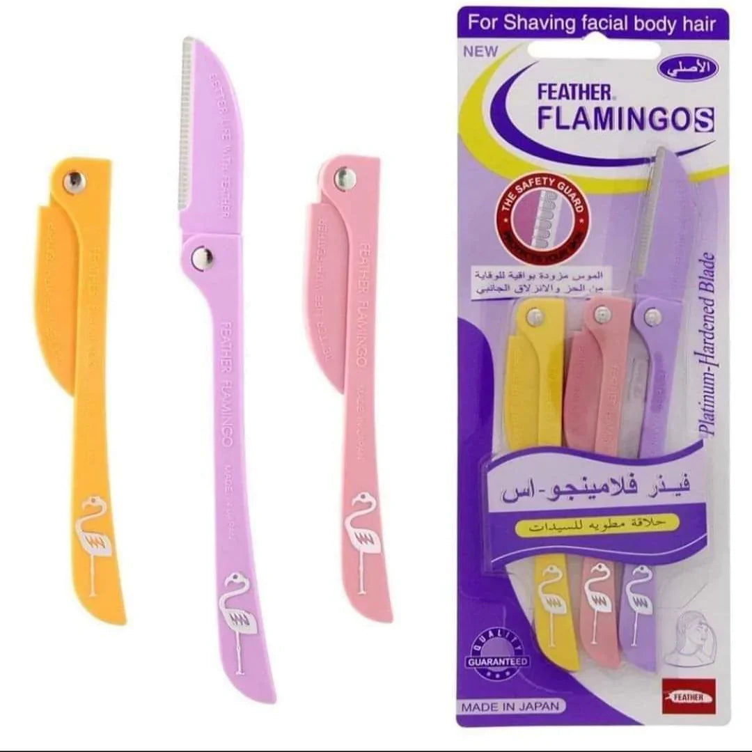 Feather Flamingo Facial Hair Removal Razor (3pcs)