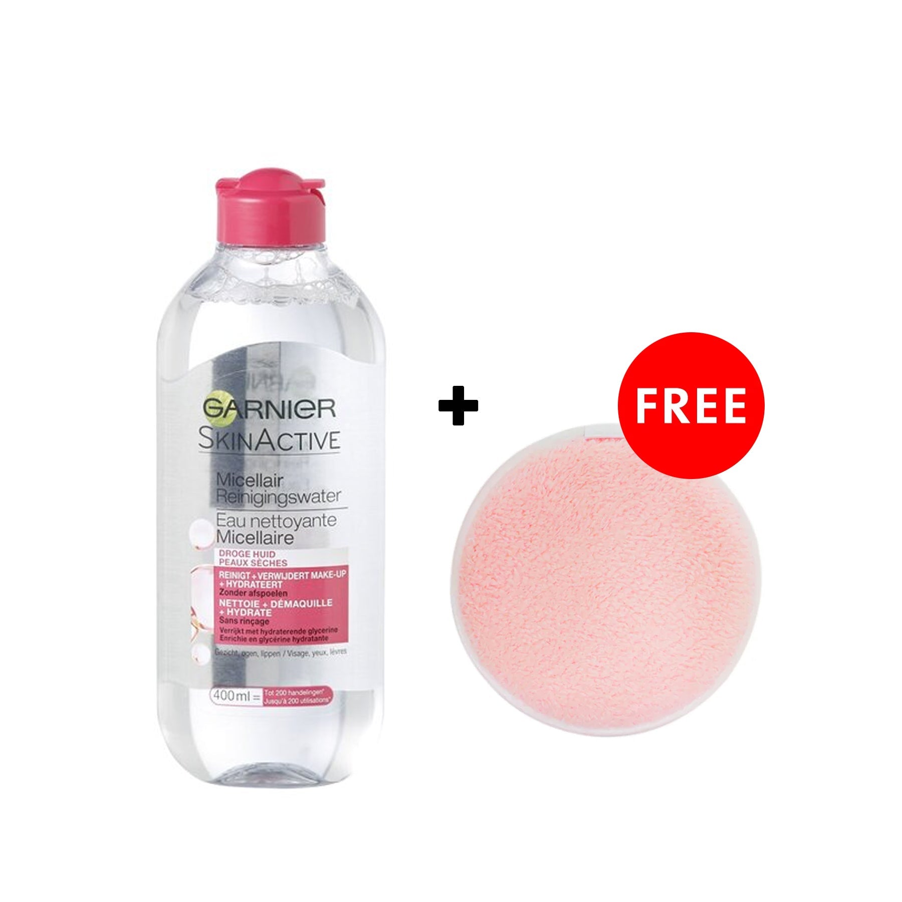 Garnier SkinActive Micellair Reinigings water - 400 ml + FREE Makeup Remover Pad