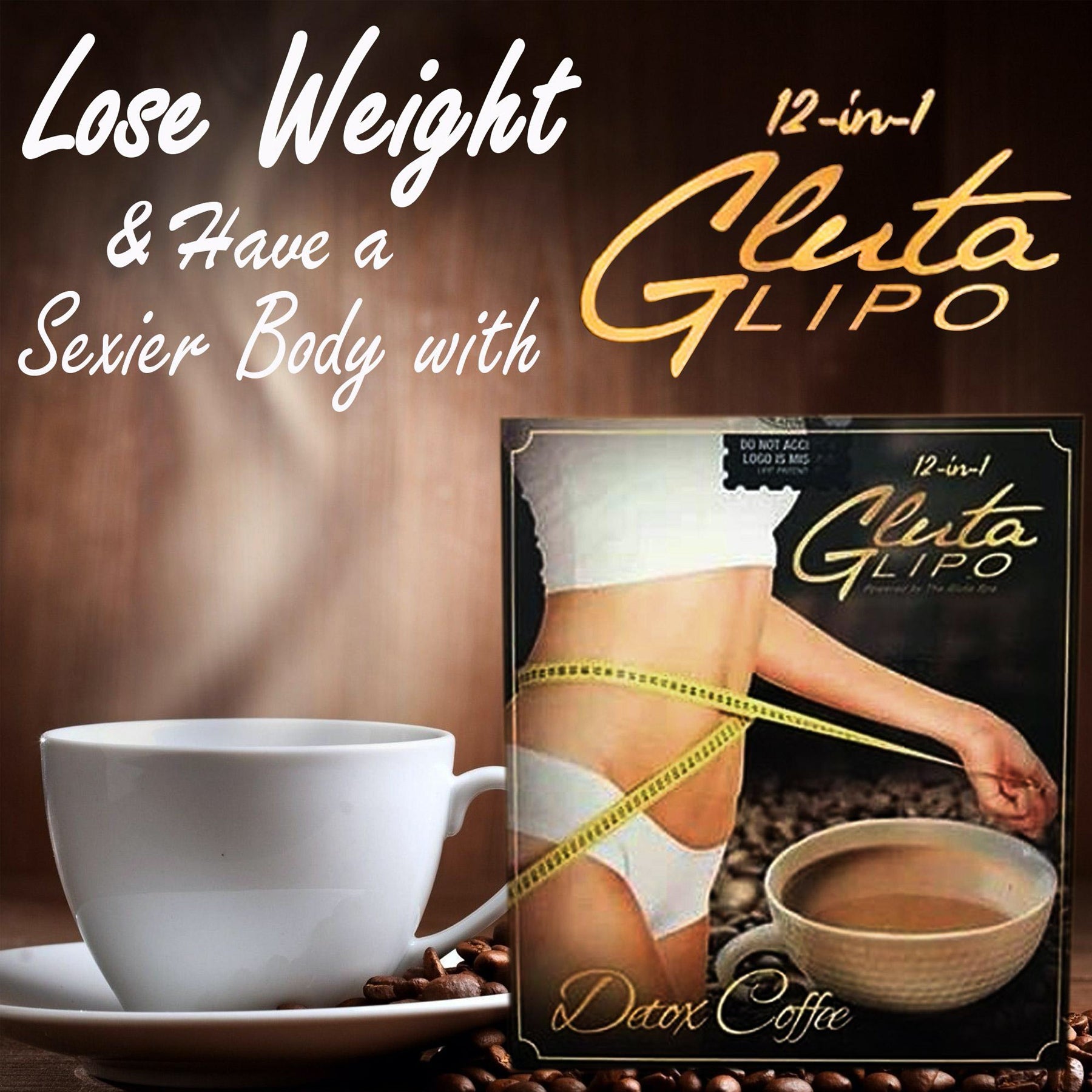 Gluta Lipo Detox Coffee (13 in 1) For Slimming (10 Sachets)