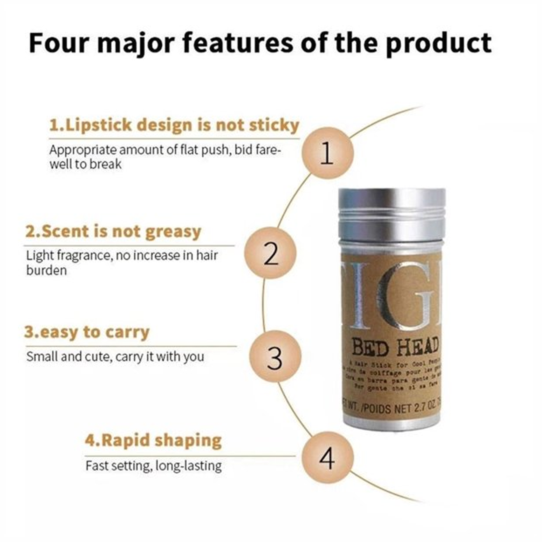 IKT Hair Wax Stick 75gm - For Soft & Sorted Hair