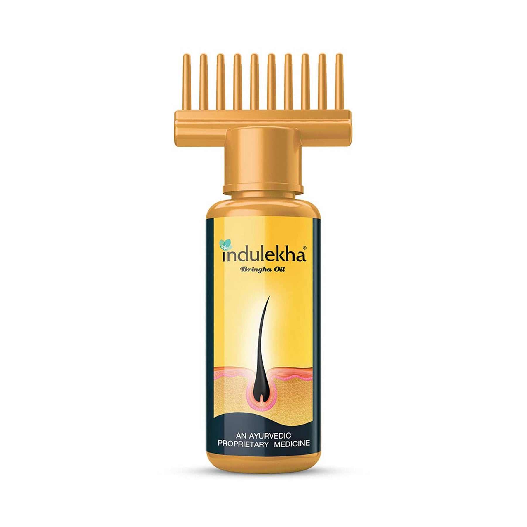 Indulekha Bringha Hair Oil 100ml. Clinically proven to reduce hair fall and promote new hair growth. 