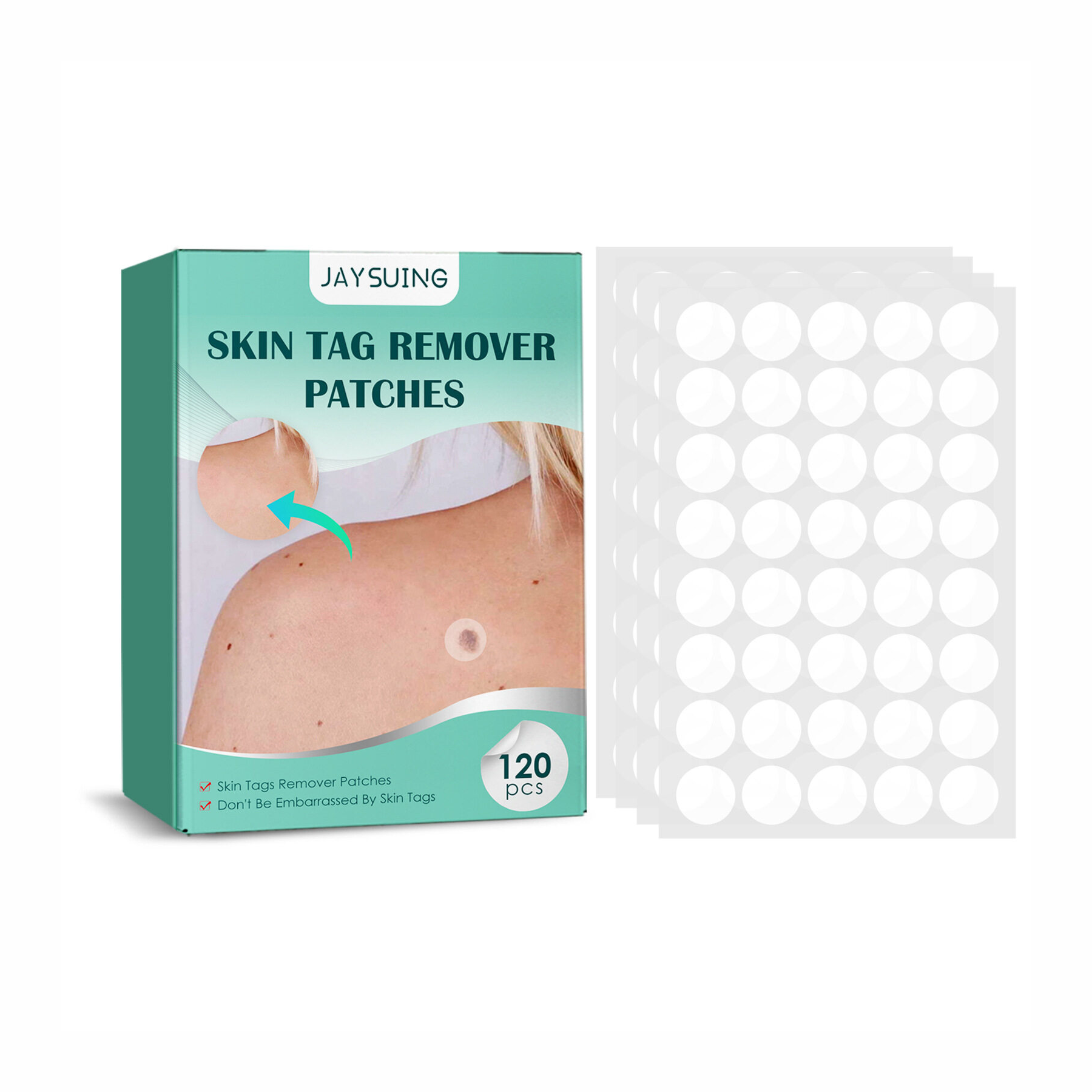 Jaysuing Skin Tag Removal Patches - 120 pcs. Instant relief from wart pain. 