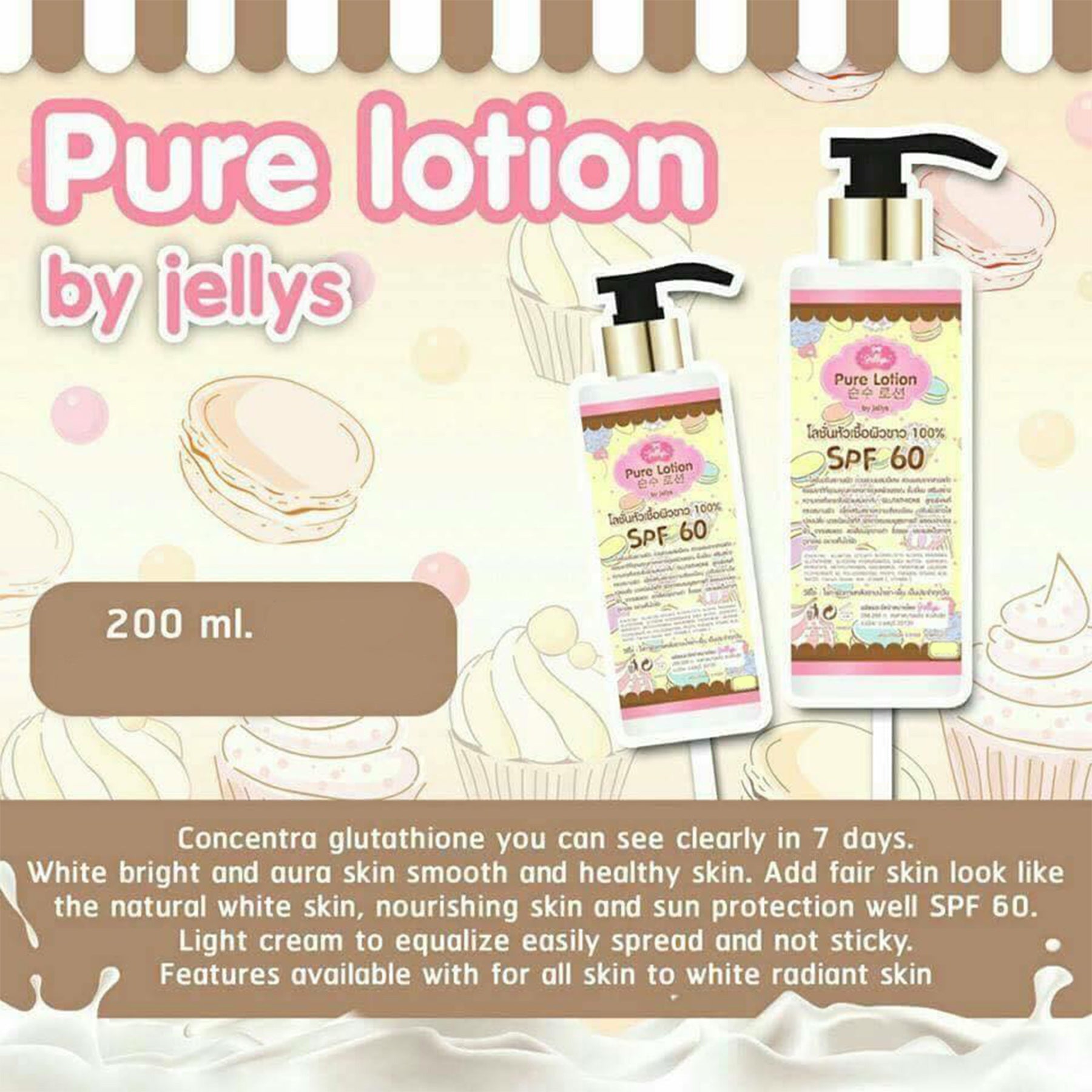 Jelly's Pure Lotion Sunscreen Spf 60 - 200ml