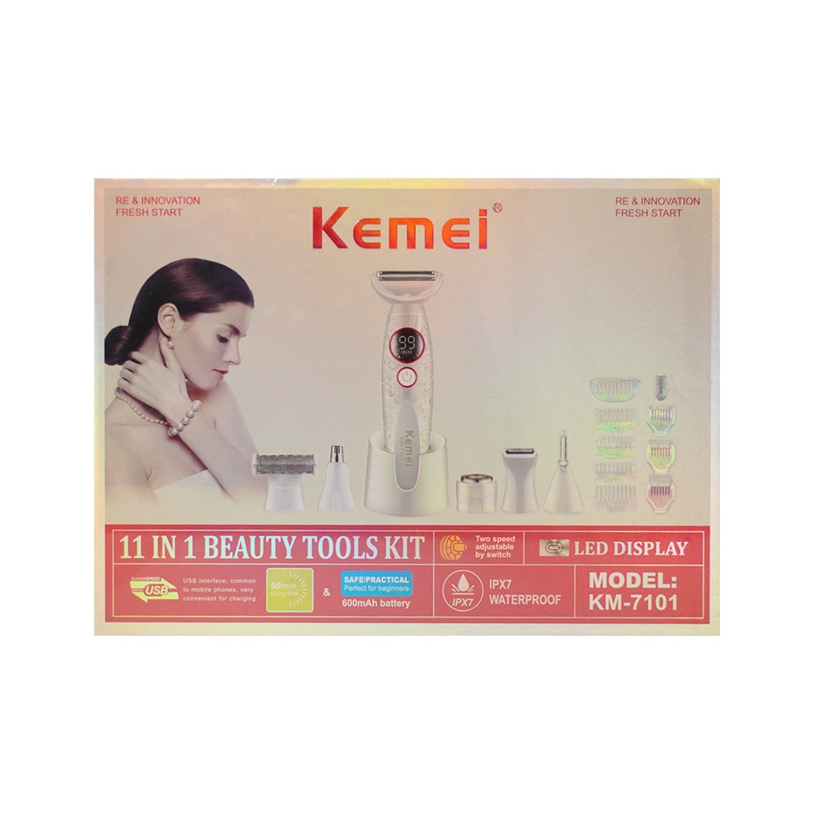 The product of Kemei 5 in 1 Beauty Tools KM-7101