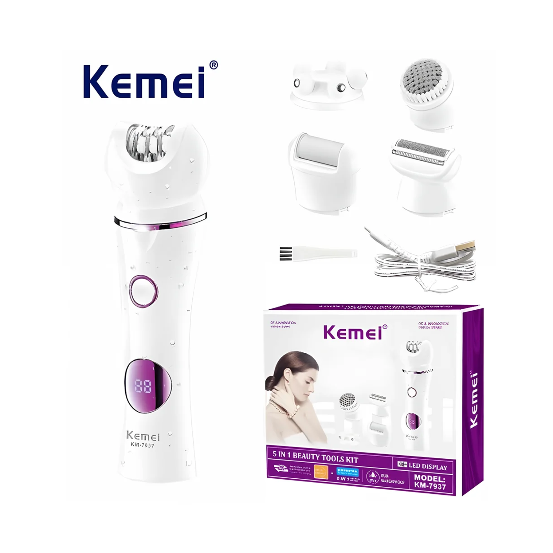 The product of Kemei 5 in 1 Beauty Tools Kit KM‑7937