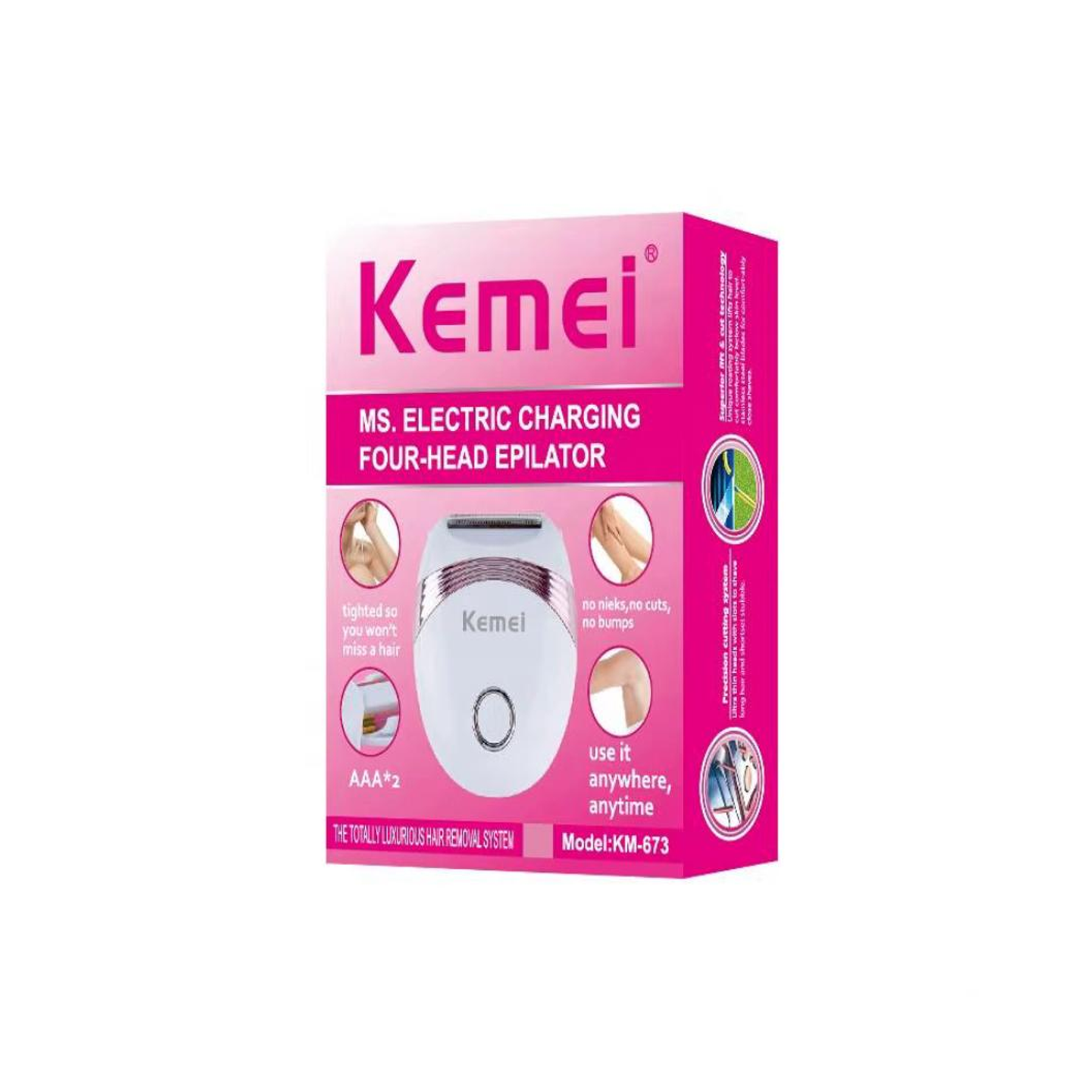The product of Kemei Electric Charging Four Head Epilator KM-673