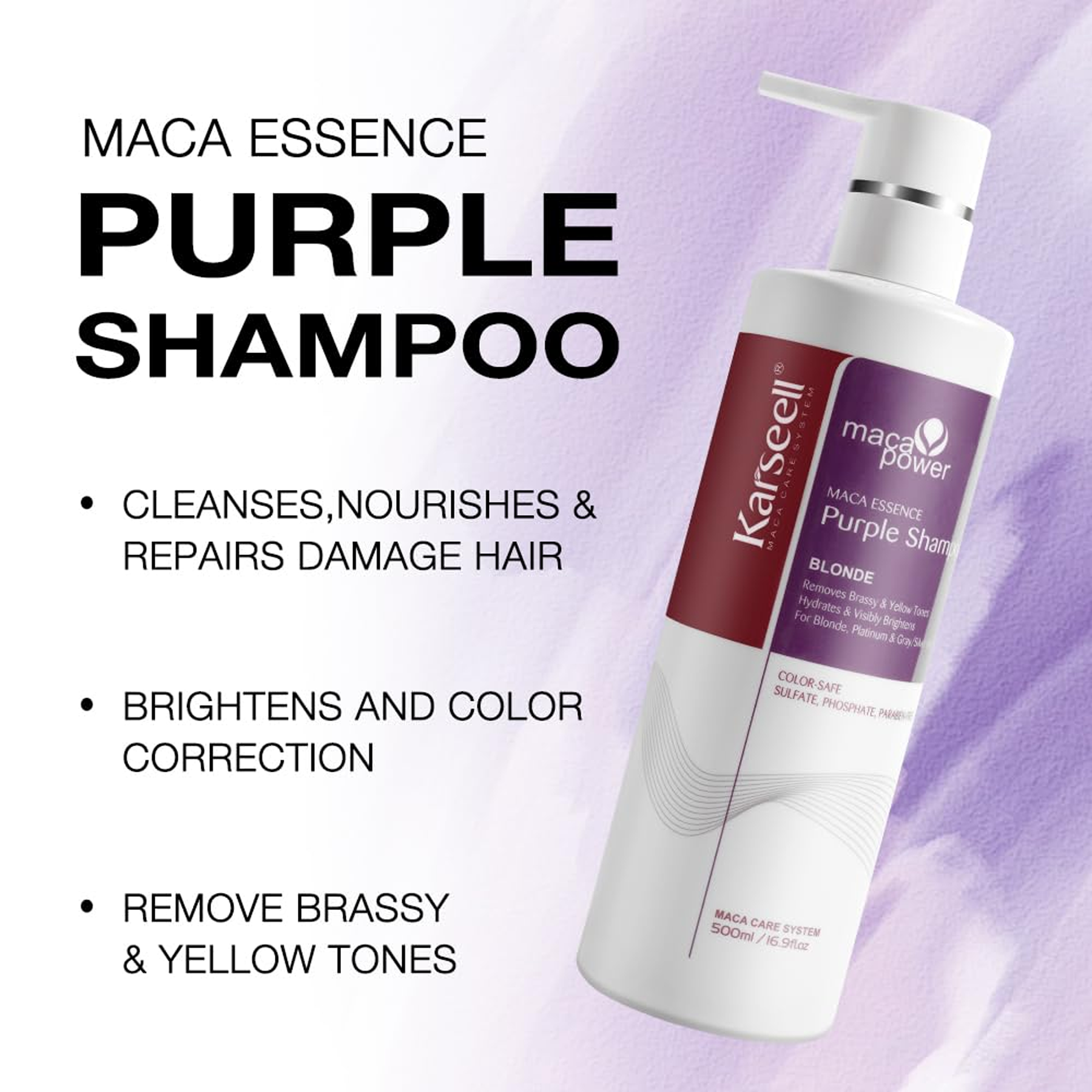 Karseell Maca Power Essence Purple Shampoo Blonde- Benefits