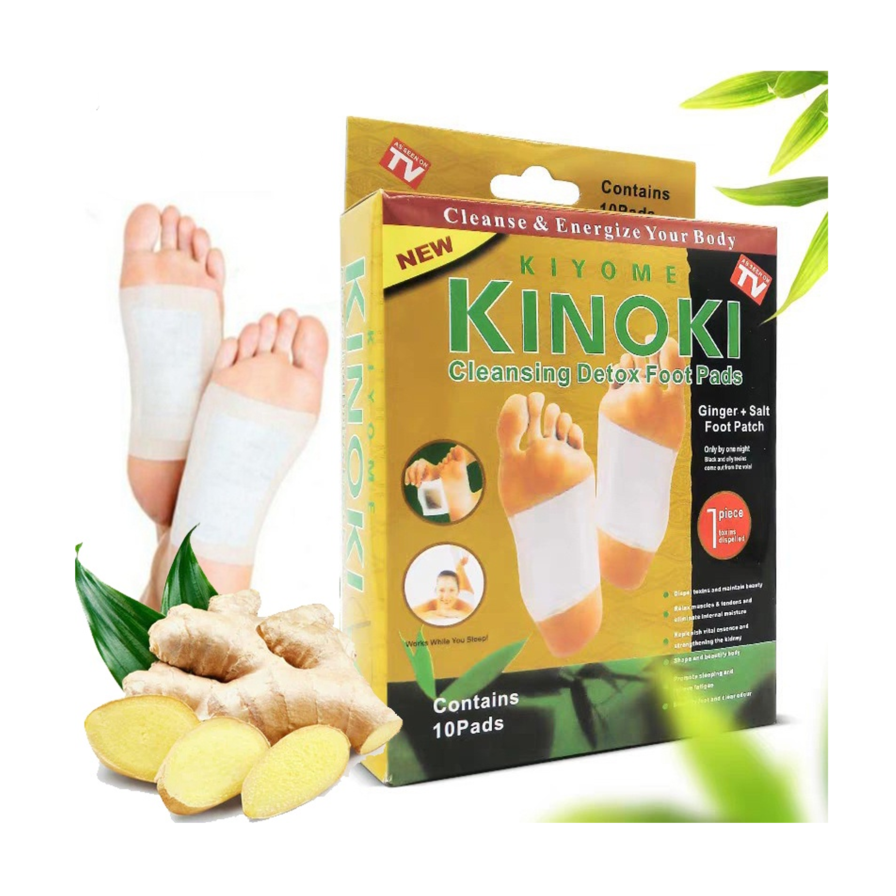Kinoki Ginger Herbal Detox Foot Patch -  Salt Cleansing Feet