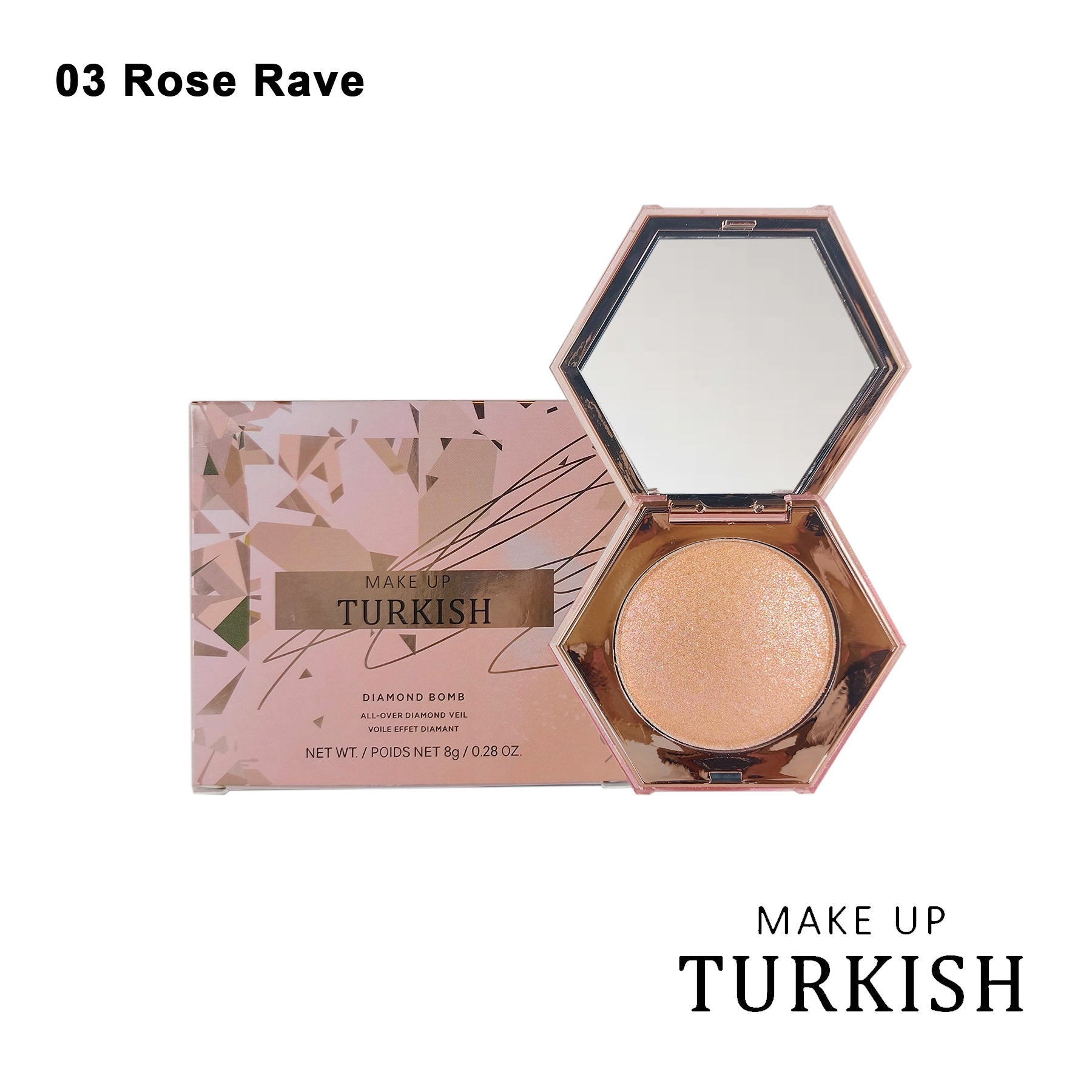 Rose rave varient of Makeup Turkish Highlighter