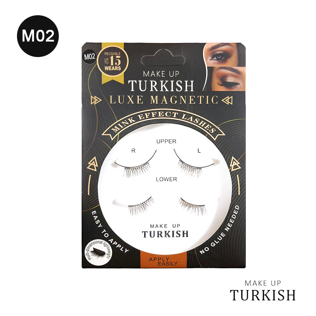 Makeup Turkish Luxe Magnetic Mink Effect Eyelashes - Luxurious mink effect lashes with a subtle yet striking look.